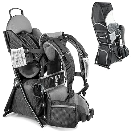 Baby Backpack Carrier, Toddler Hiking Backpack with Safety 3-Height Seat
