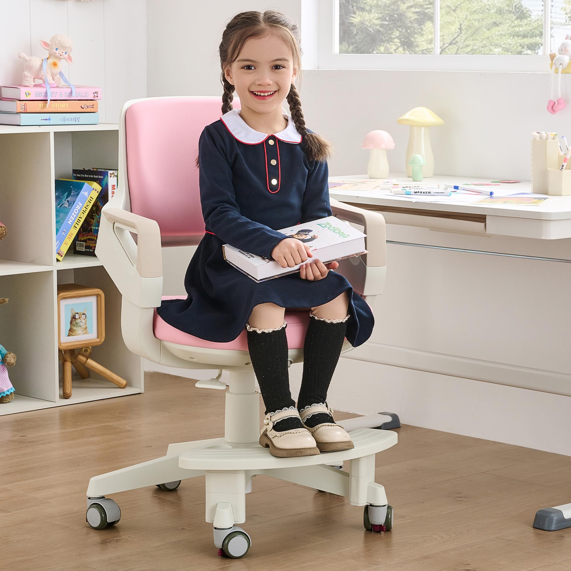 Ergonomic Kids Desk Chair with Height Adjustment and Footrest
