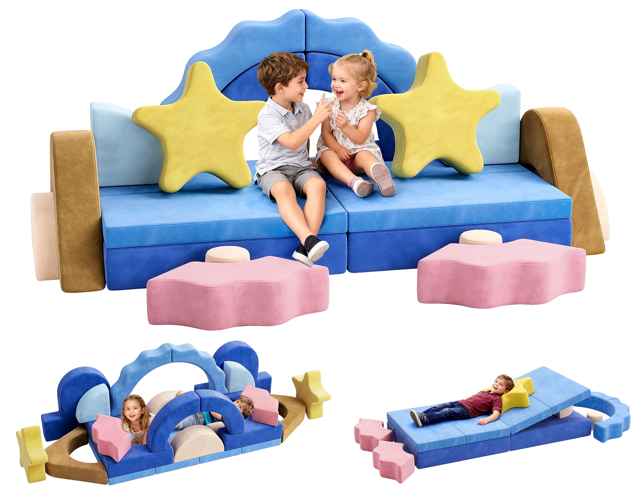 Modular Kids Play Couch - Sea Theme