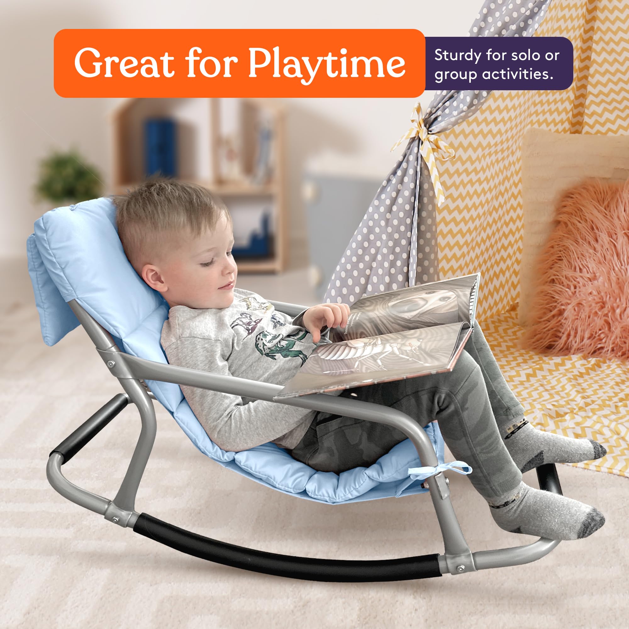 Sensory Rocking Chair for Kids - Blue Floor Rocker