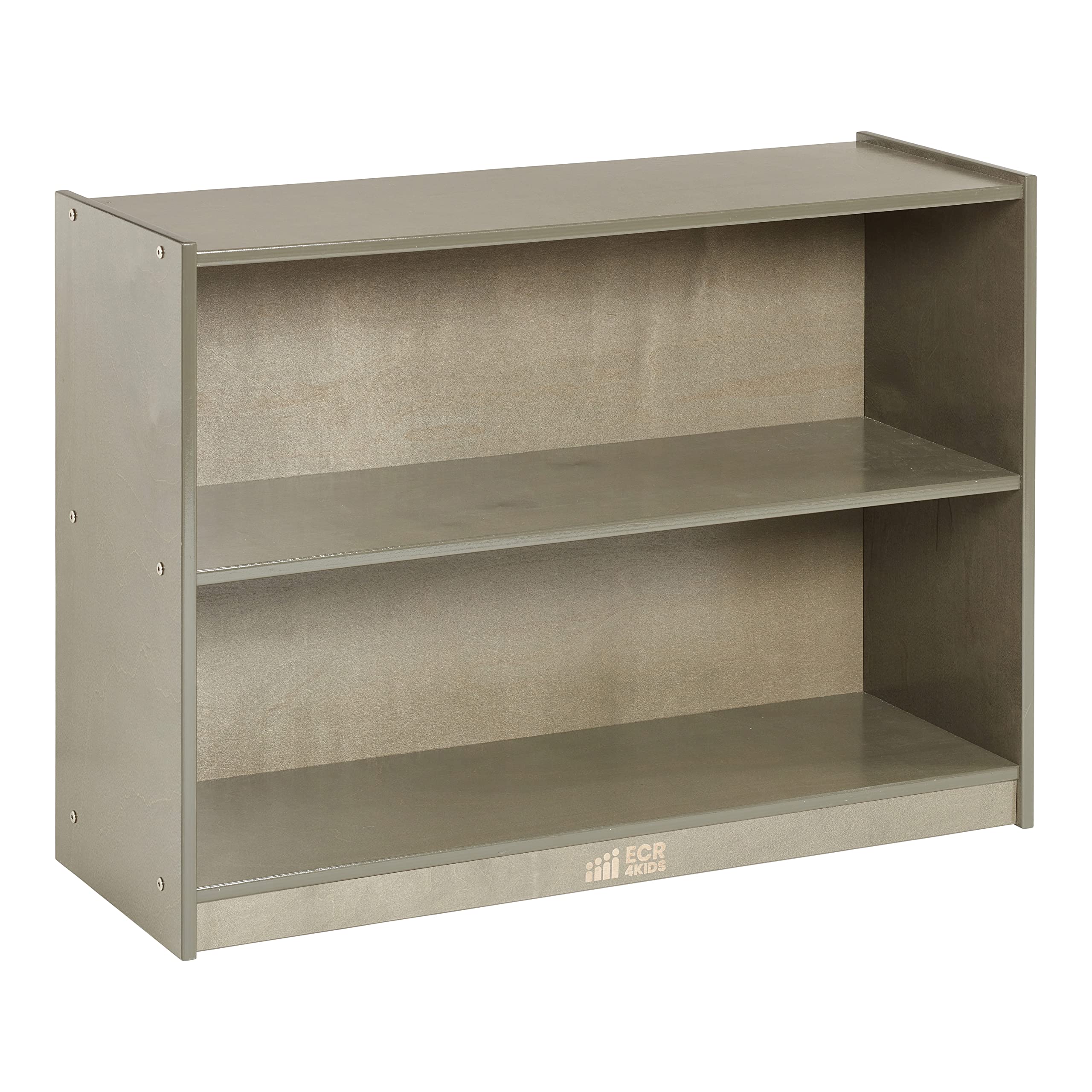 2-Shelf Mobile Storage Cabinet with Wheels - Grey Wash Wood Finish