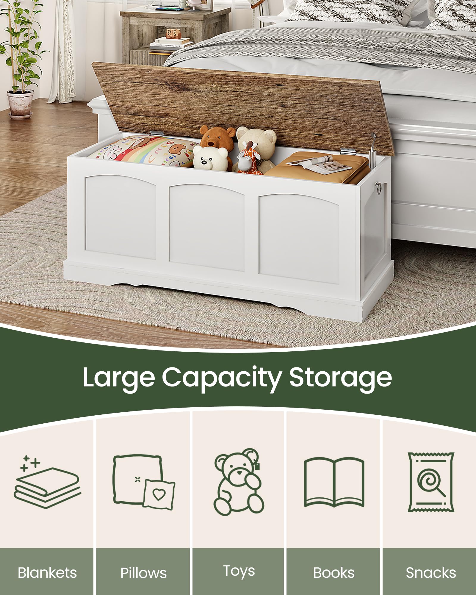 Storage Chest Bench with Lift Lid