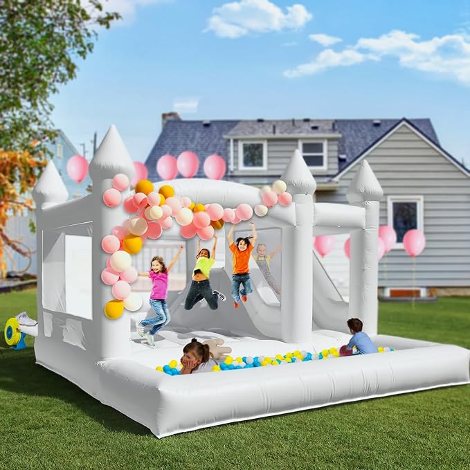 16FT Large Commercial White Inflatable Bounce House - Indoor Outdoor