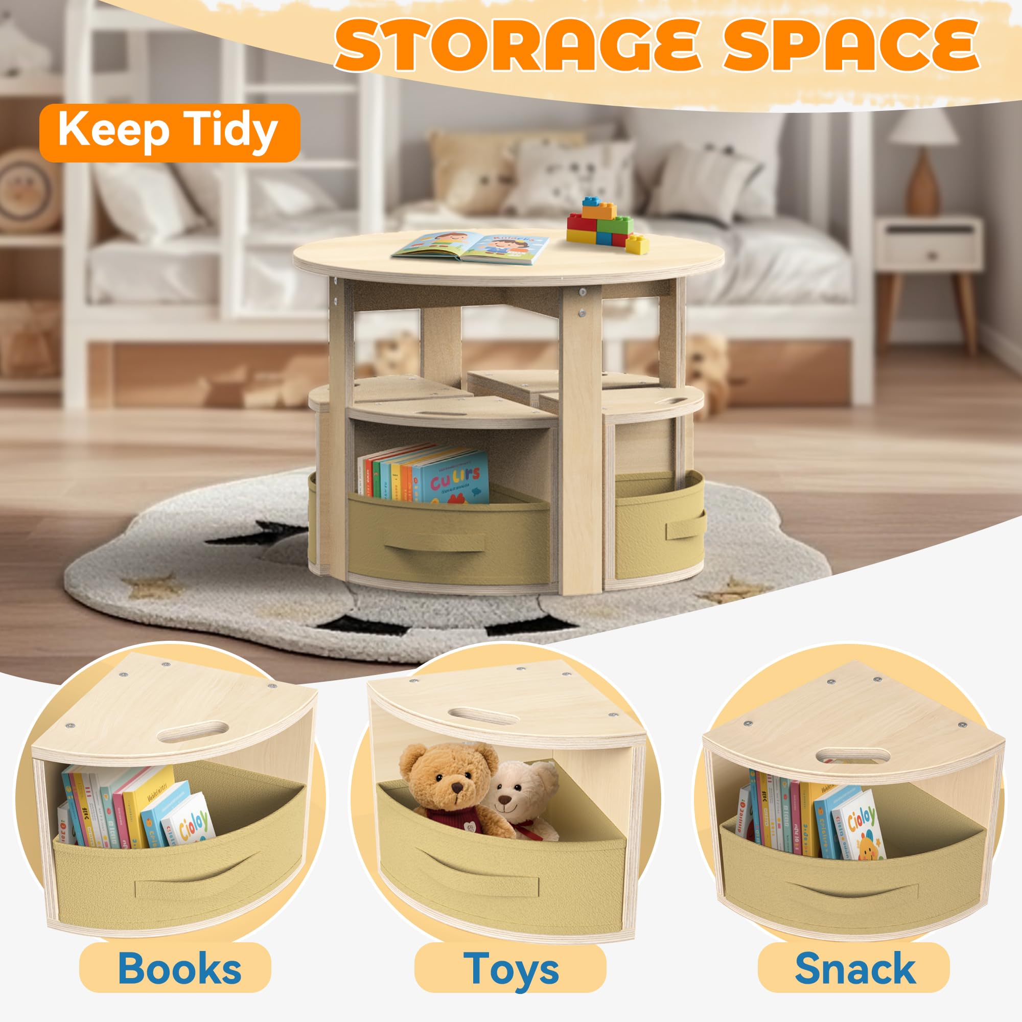 Toddler Activity Table with Storage Stools