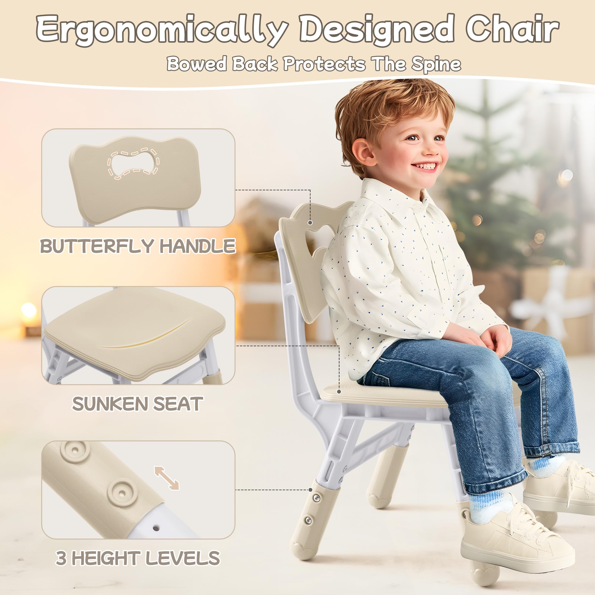 Height Adjustable Kids Table and Chair Set
