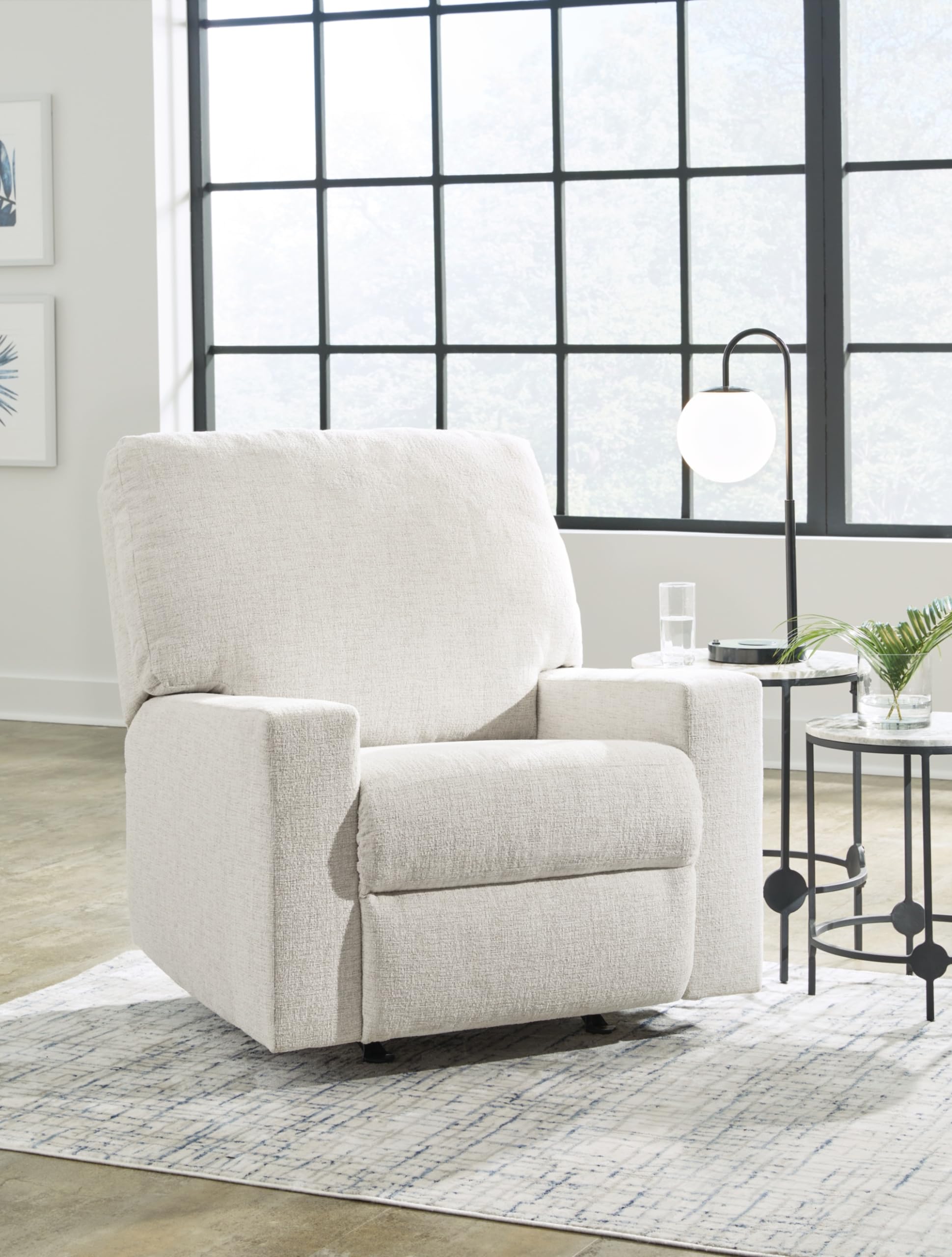 Design by Ashley Rannis Casual Manual Rocker Recliner, White