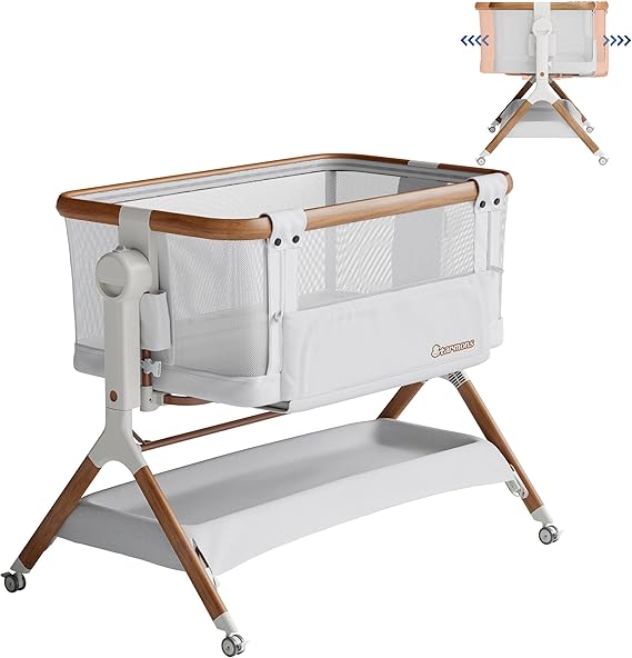 Bassinet Bedside Sleeper, Rocking Bassinet for Baby, 3 in 1 Crib