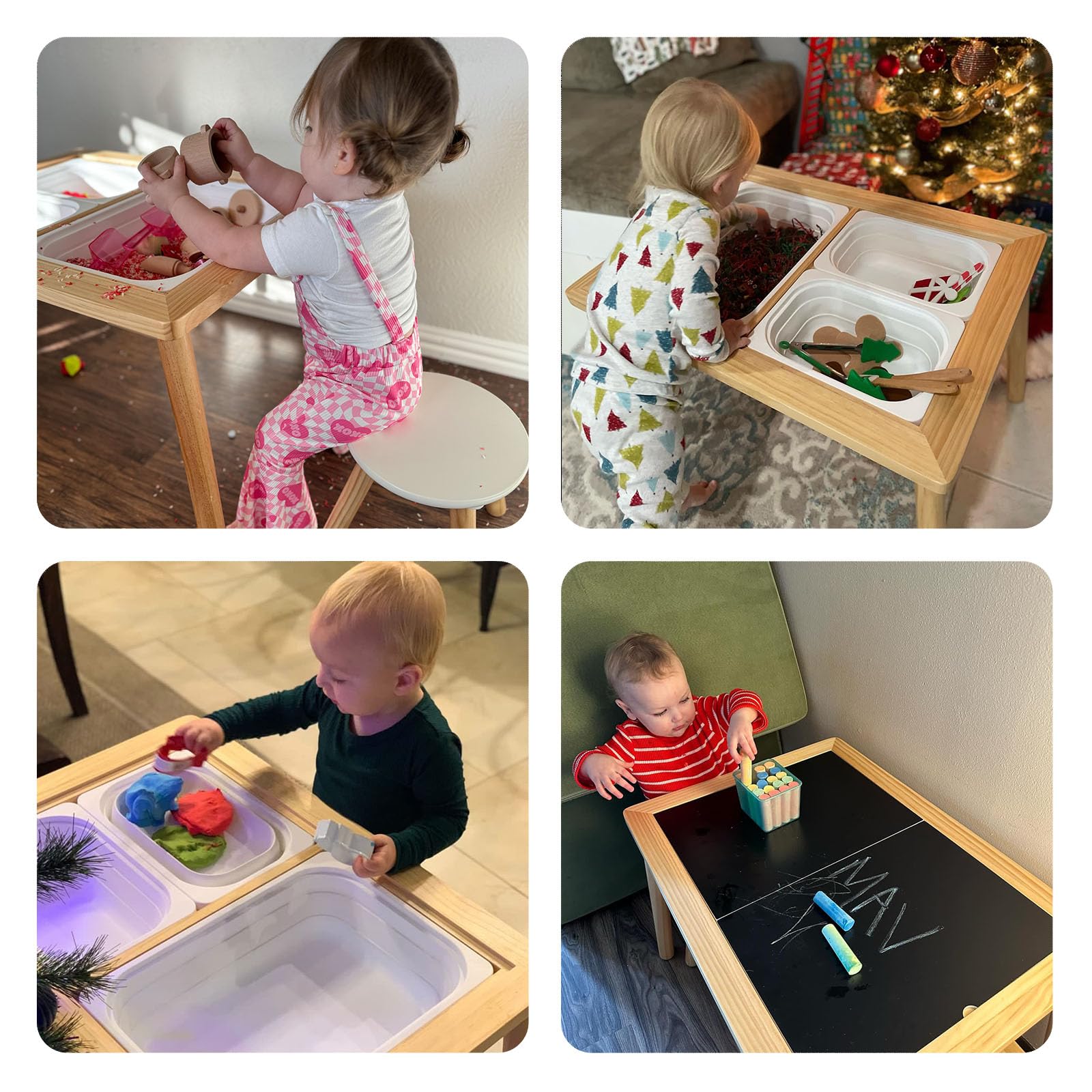 Sensory Table for Toddlers, Indoor Table with Storage Bins