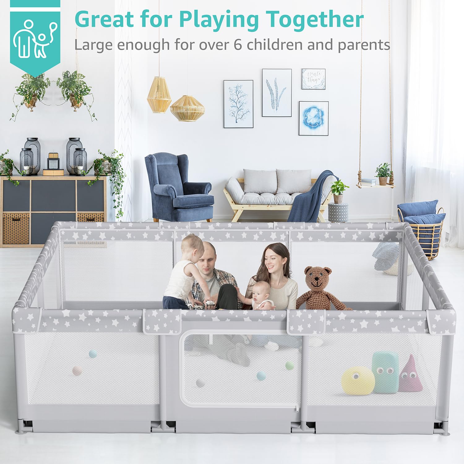 Large Baby Playpen 70x59 Inches