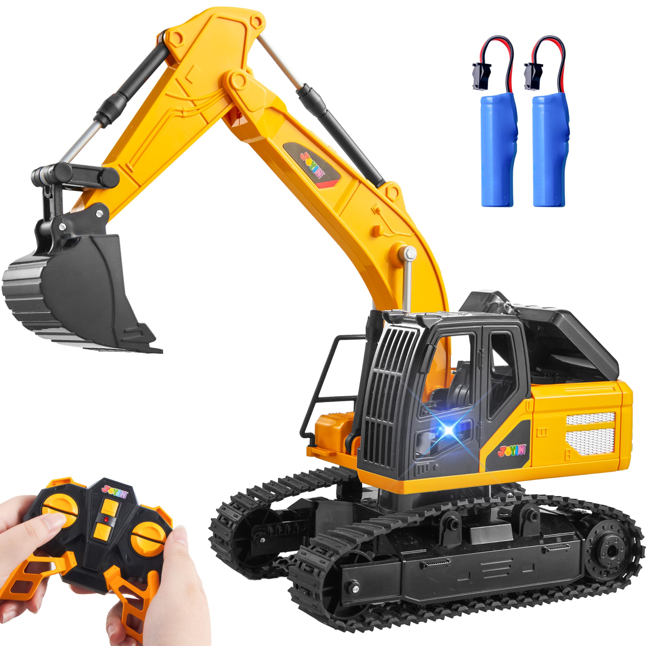 Remote Control Excavator Toys for Boys, 2.4Ghz RC Play Excavator with Light