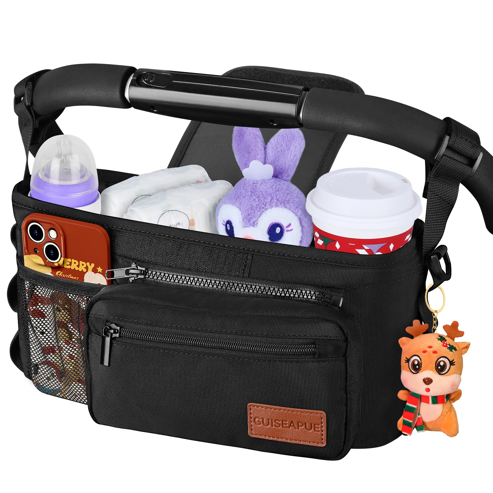 Universal Stroller Organizer with Cup Holder: Baby Travel Essential, Stroller Caddy