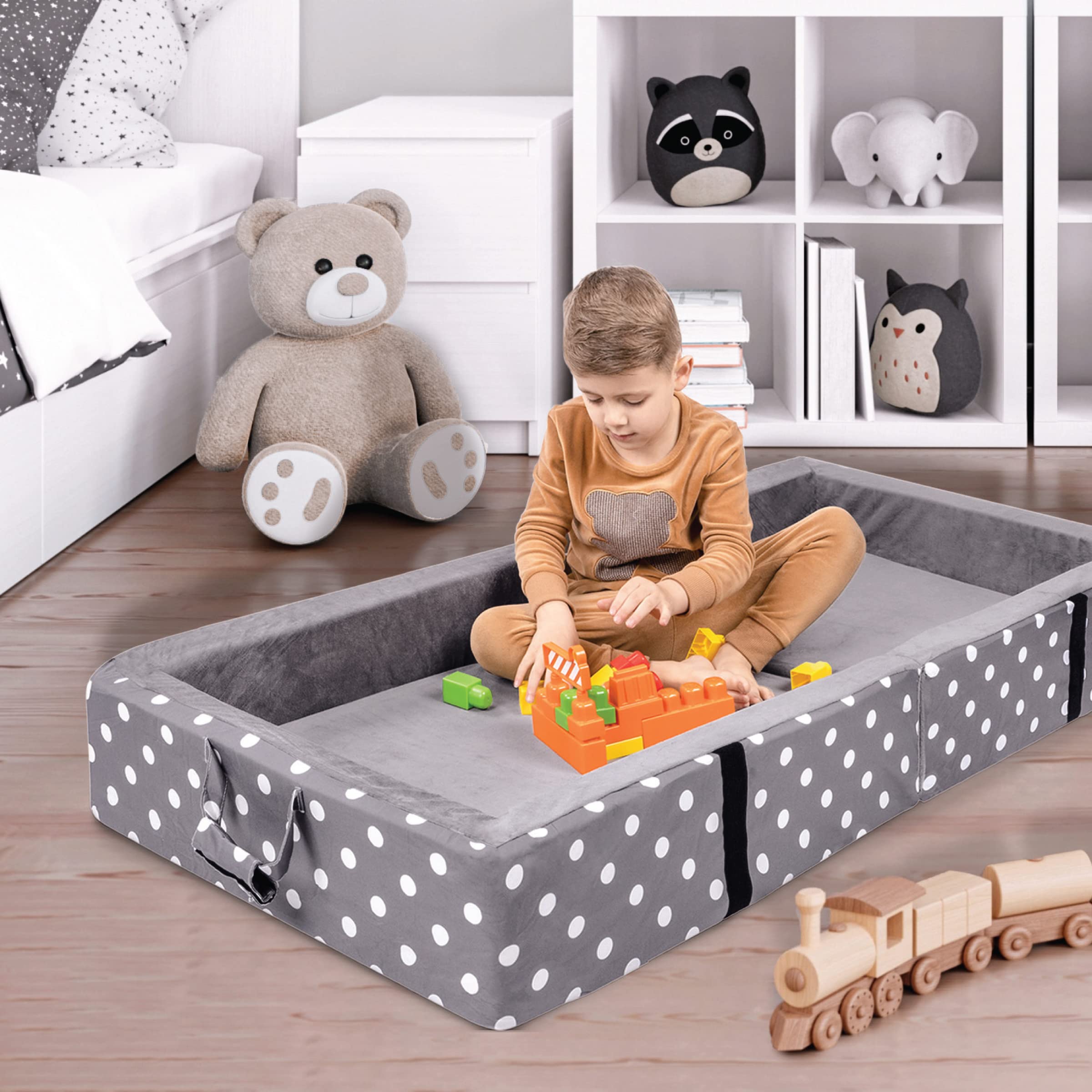 Foldable Toddler Floor Bed with Washable Cover