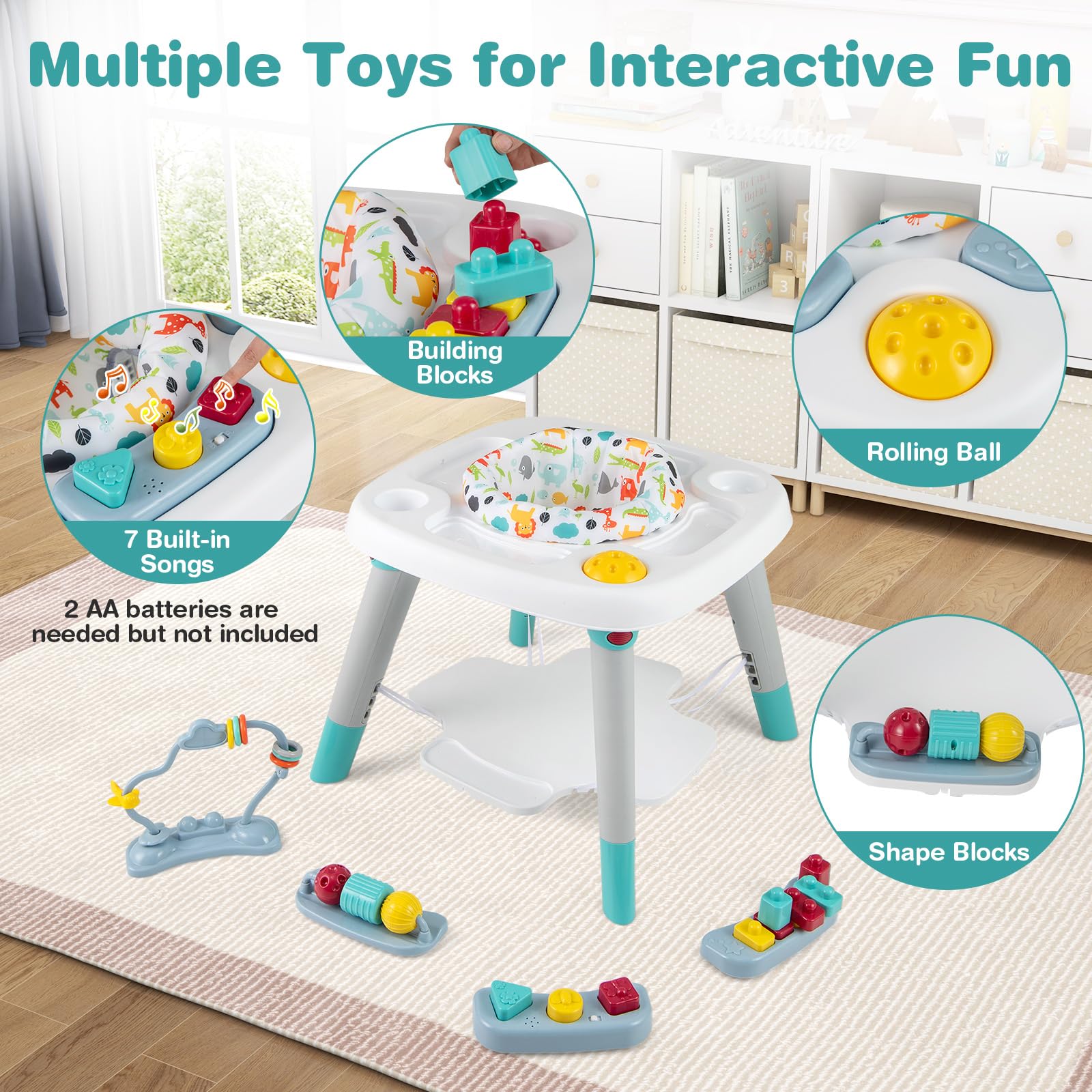 6-in-1 Baby Activity Center with Rotating Seat