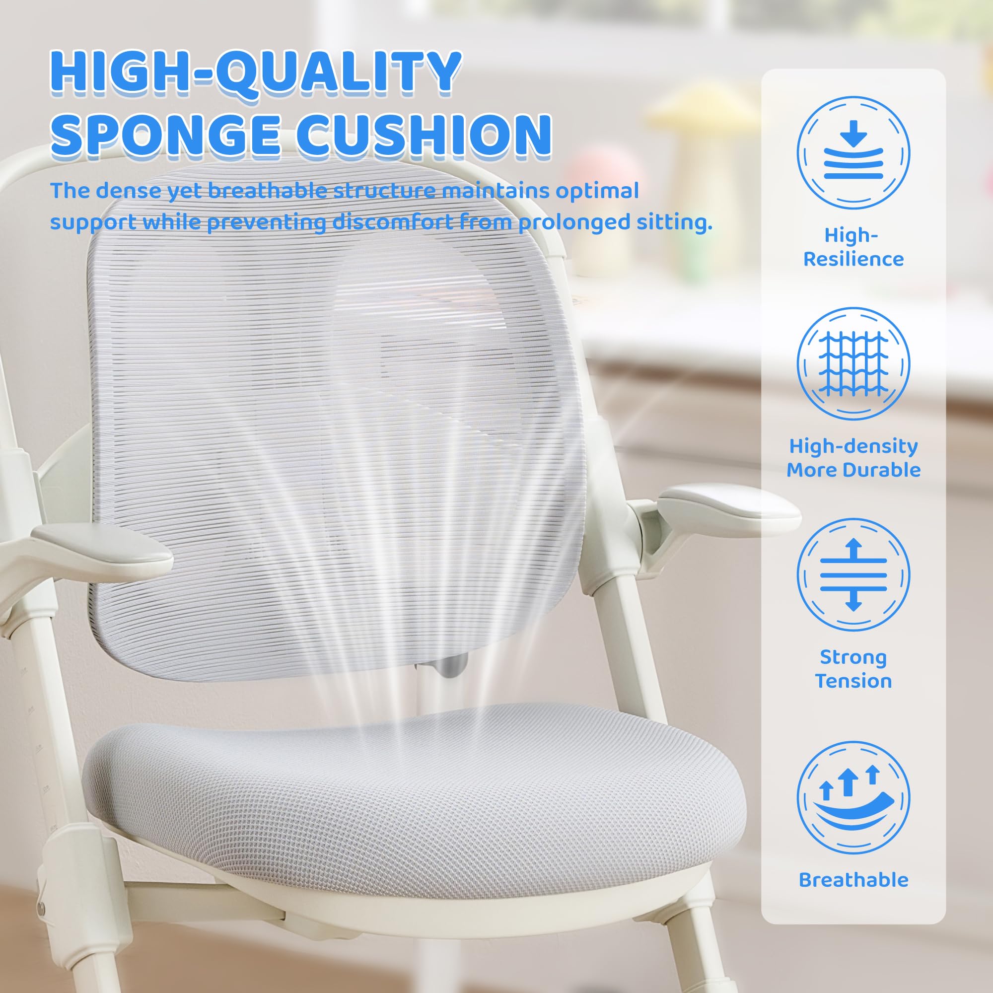 Ergonomic Kids Desk Chair with Adjustable Footrest