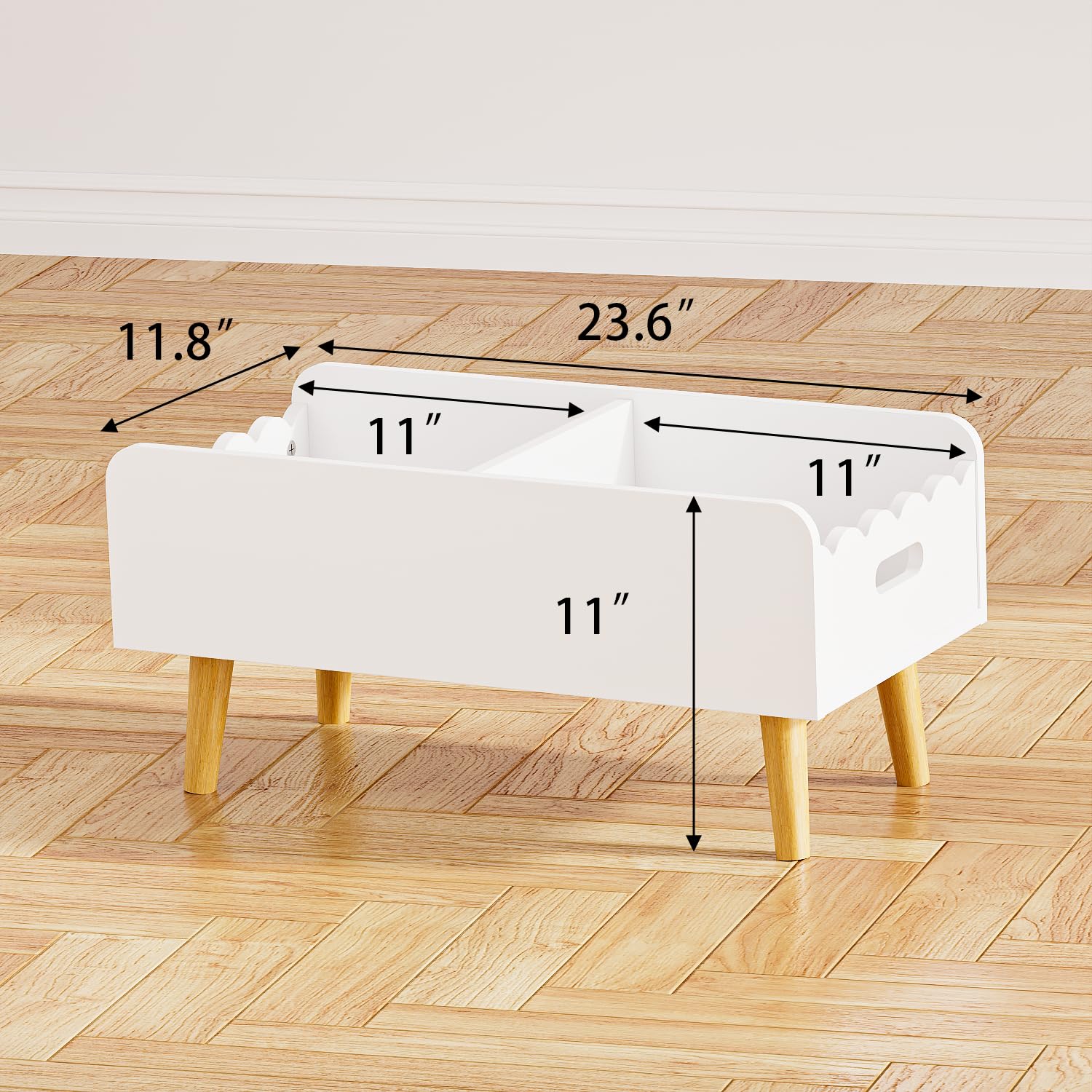 Montessori Kids Bookshelf with Toy Storage and Dividers