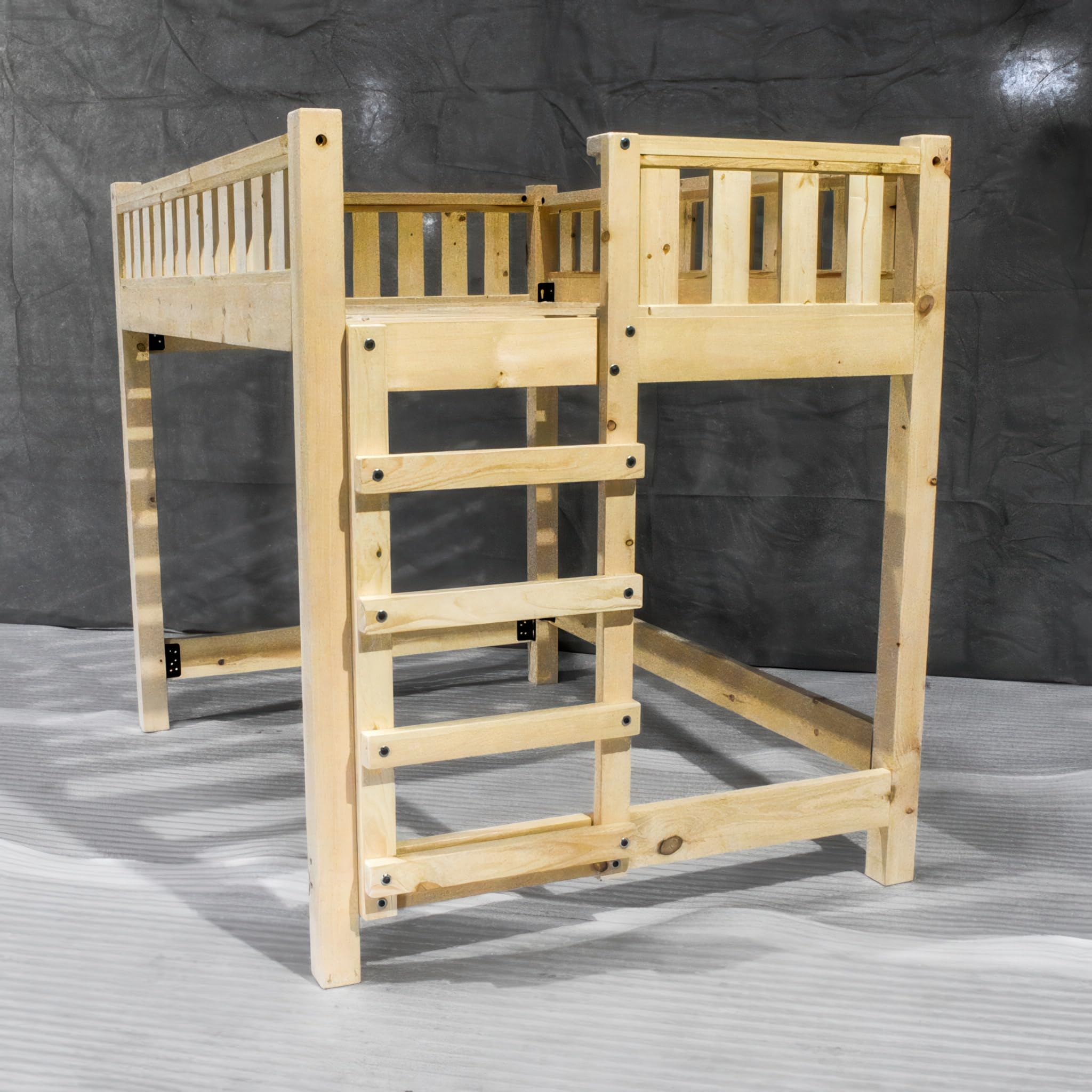 Wood Loft Bed Frame, Queen Size - Unfinished/Natural, Heavy Duty