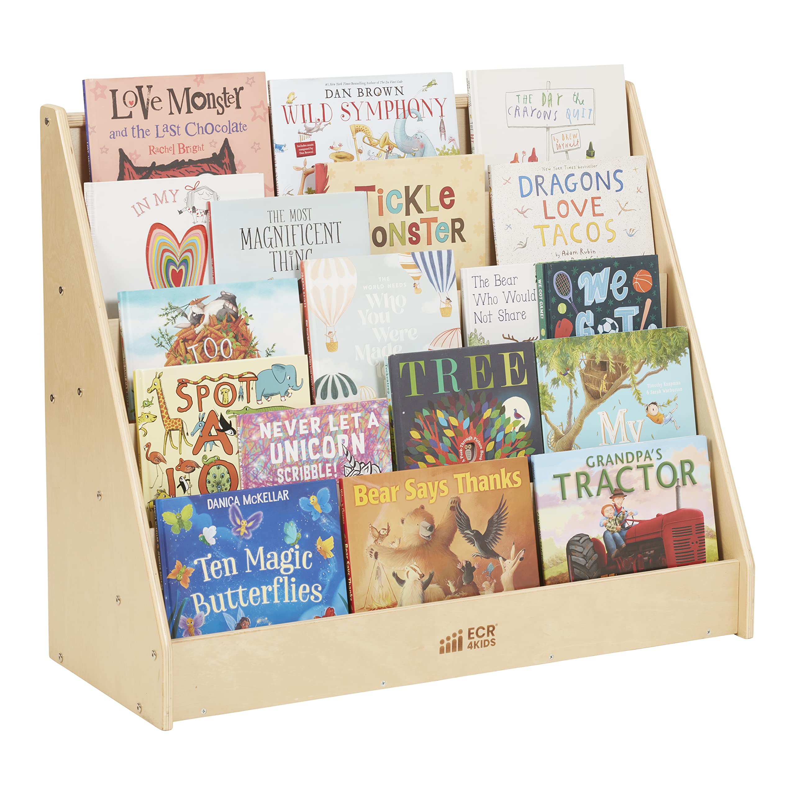 Single-Sided Book Display, Classroom Bookshelf, Natural