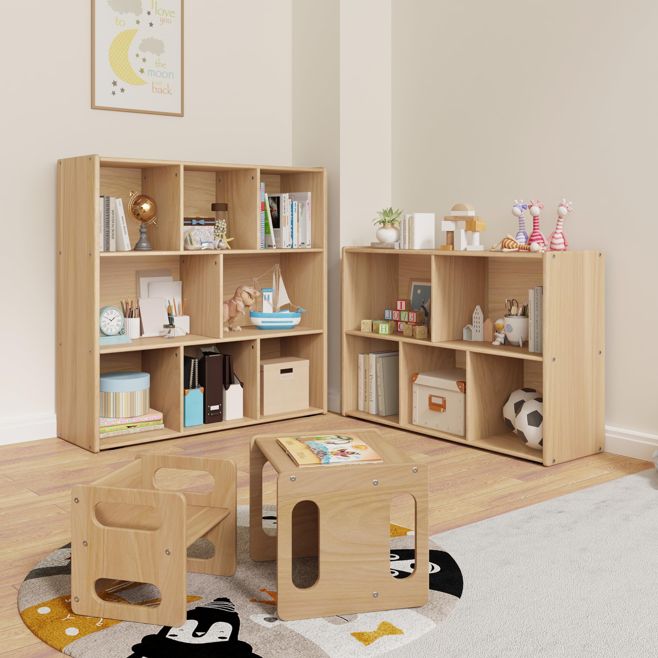 Montessori Toy Storage Organizer with Wheels