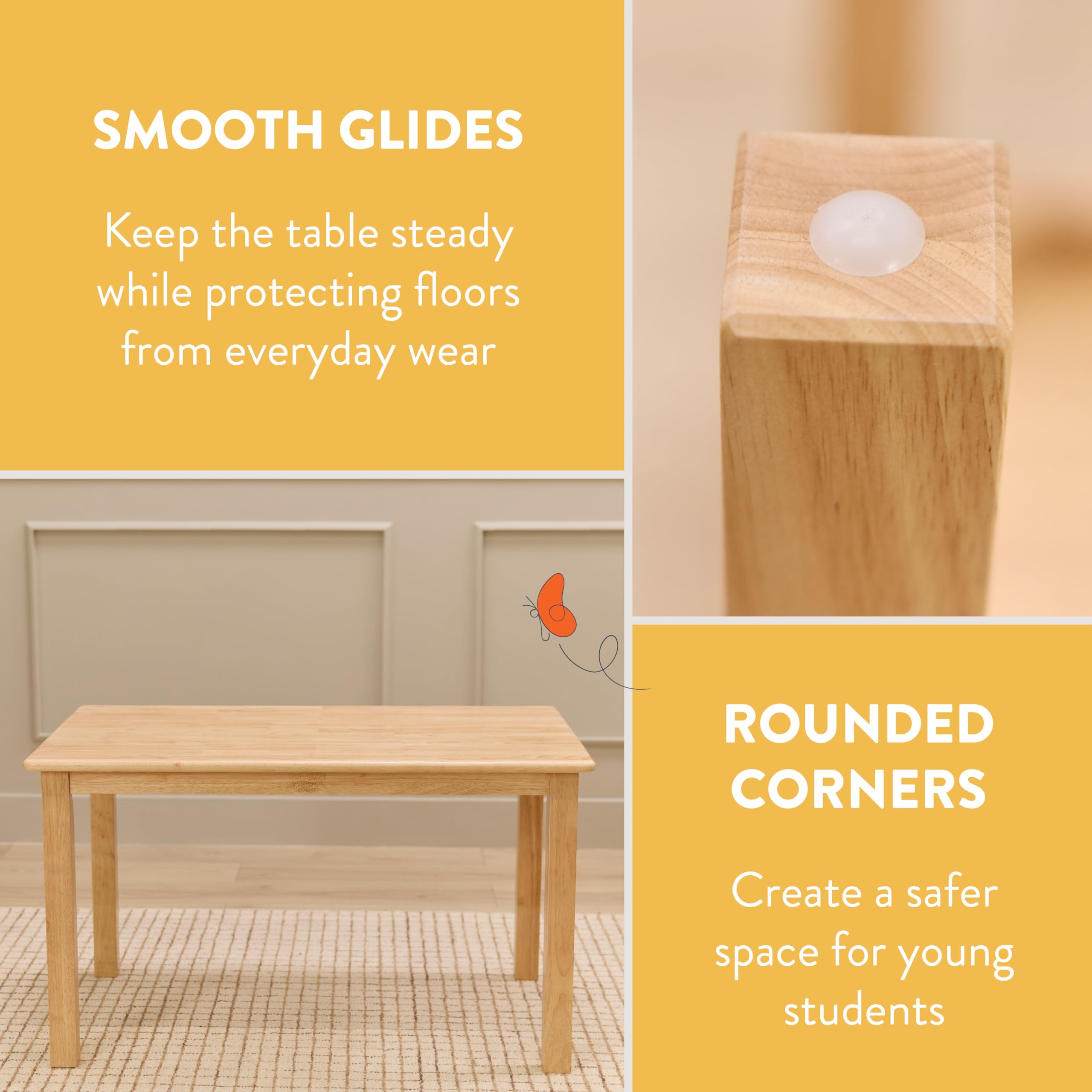 Kids Wood Table Rectangle 24x36 Natural