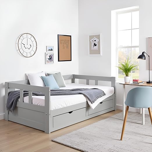 Melody Twin to King Extendable Daybed with Trundle and Storage Drawers