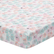 Watercolor Pastel Pink/Mint Rainbow 5-Piece Baby Crib Bedding Set