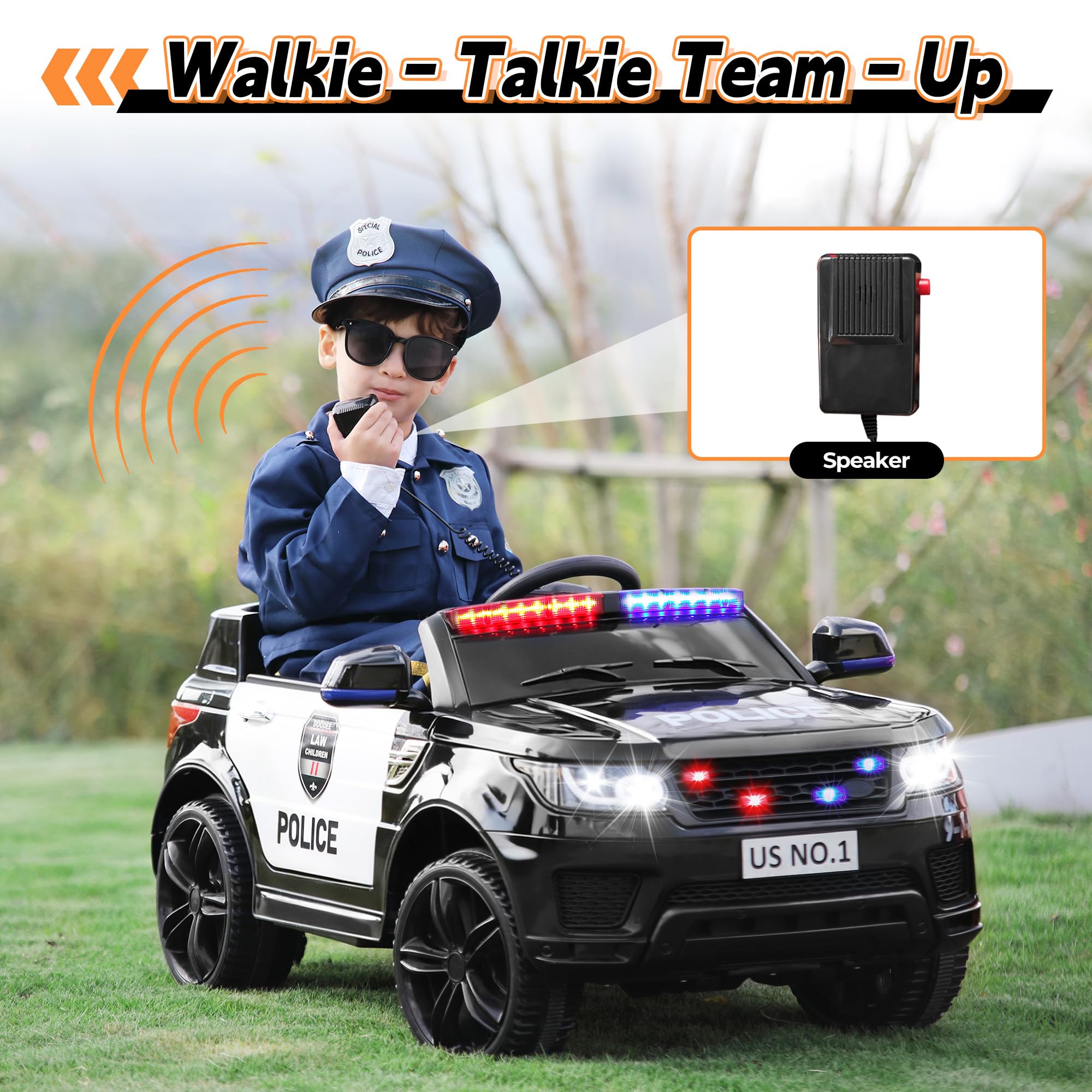 Kids Electric Police Car Ride-On with Remote Control