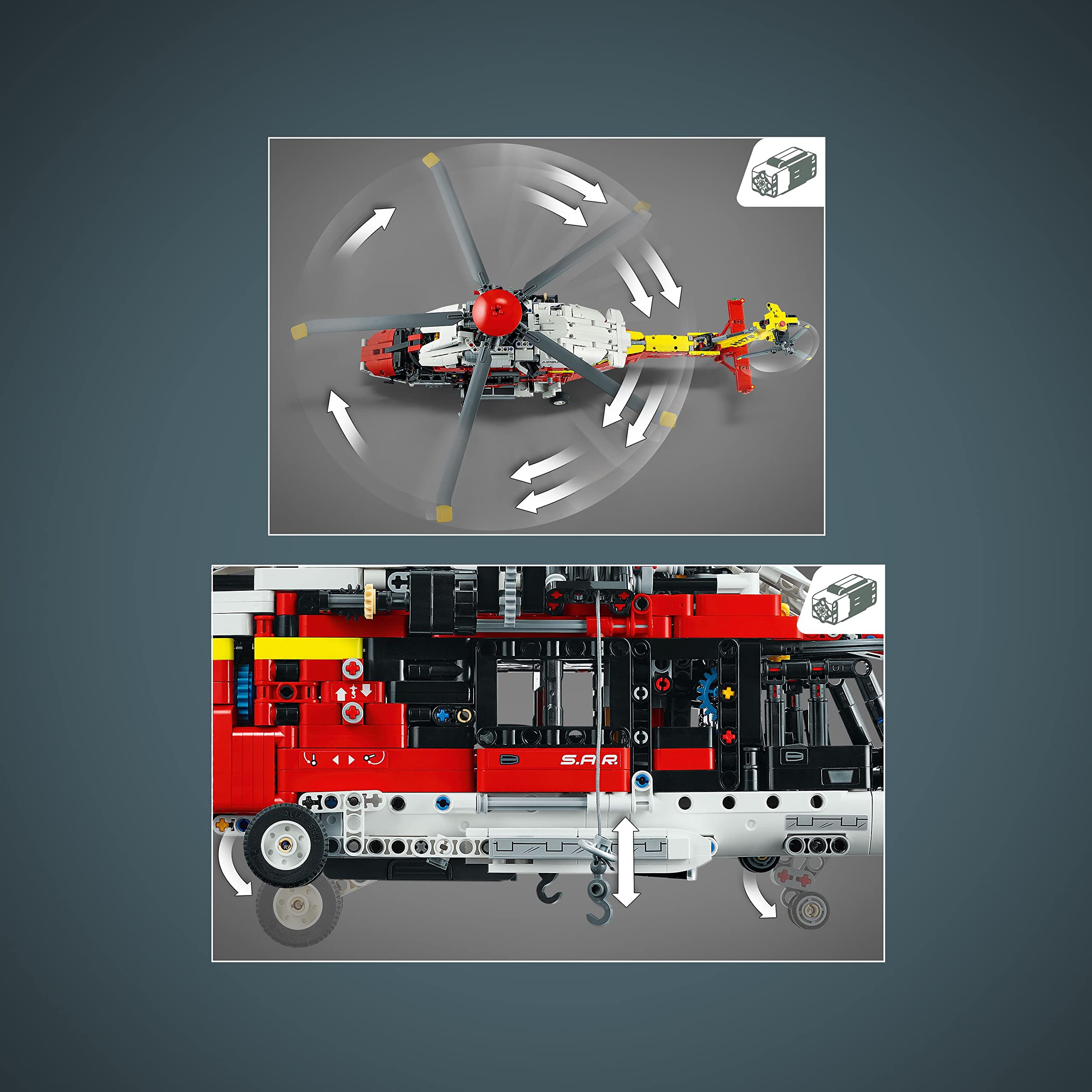 Technic Airbus H175 Rescue Helicopter 42145, Educational Model Building Set for Kids