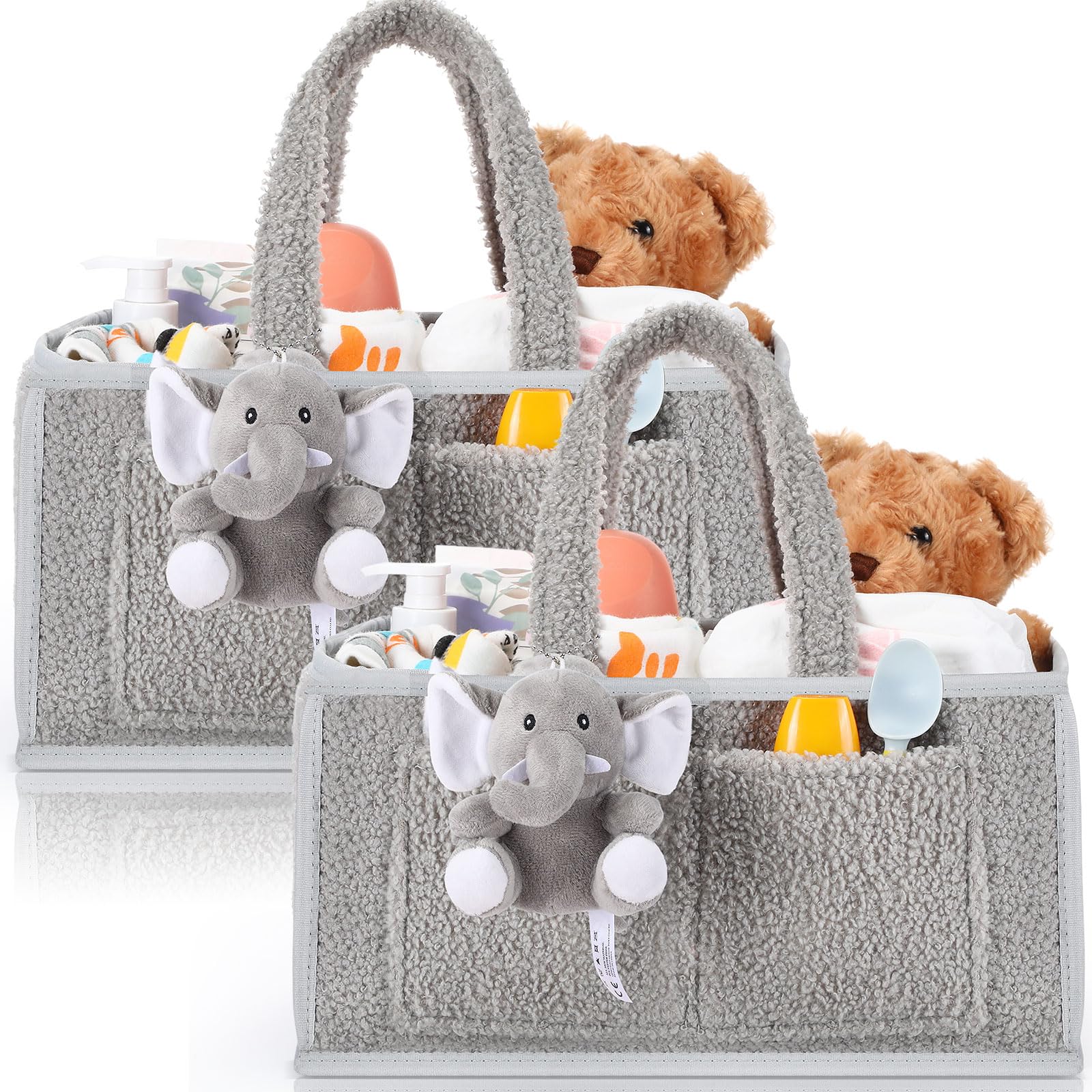 2 Pcs Large Baby Diaper Caddy Organizers Nursery Diaper Storage Bin