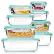 8 Pack Glass Food Storage Containers with Airtight Lids, Glass Meal Prep Containers