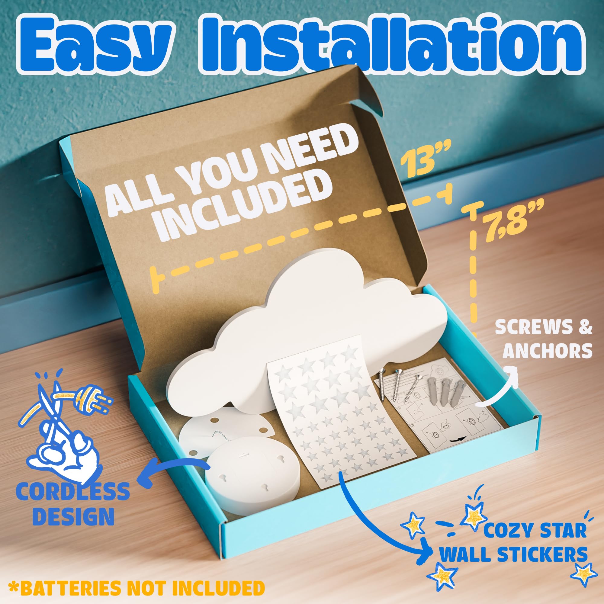 Cloud Night Light for Nursery Kids Bedroom Battery Operated