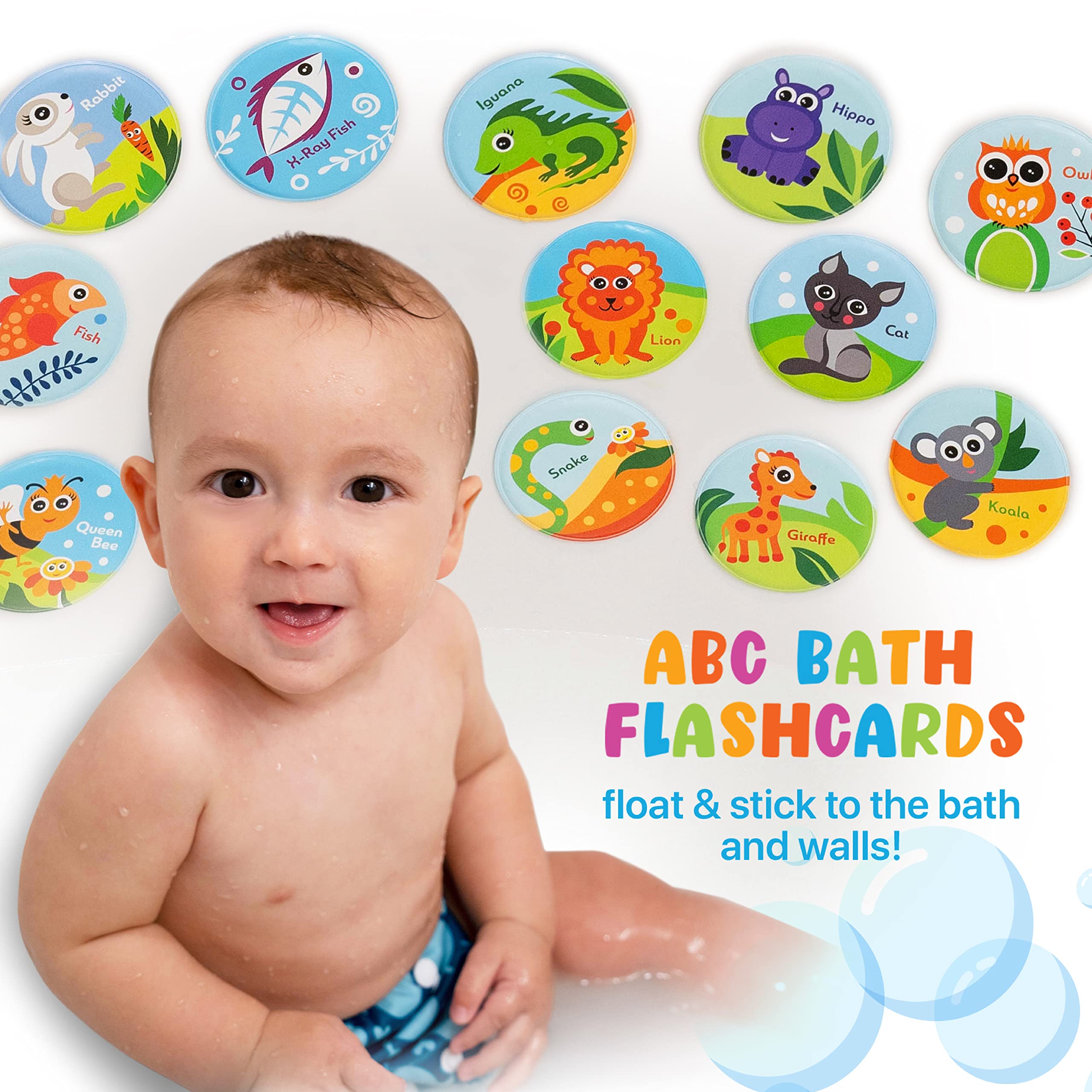 Alphabet Flash Cards for Bathtub - Preschool Learning Toddler
