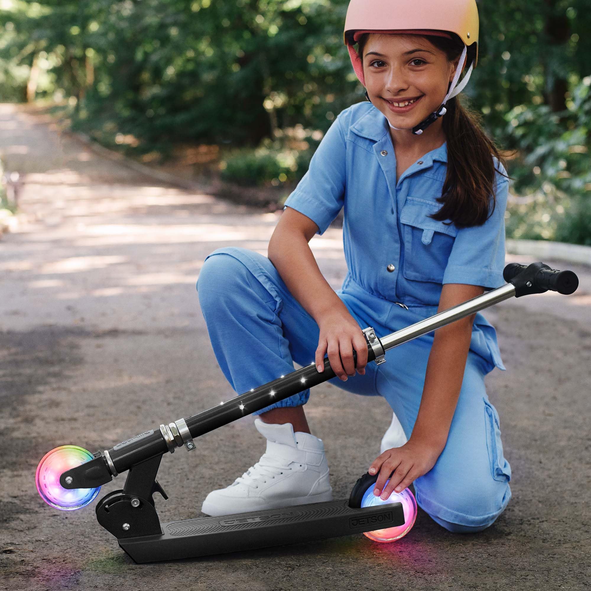Moonbeam 2-Wheel Light Up Kick Scooter, Light up Stem & Wheels