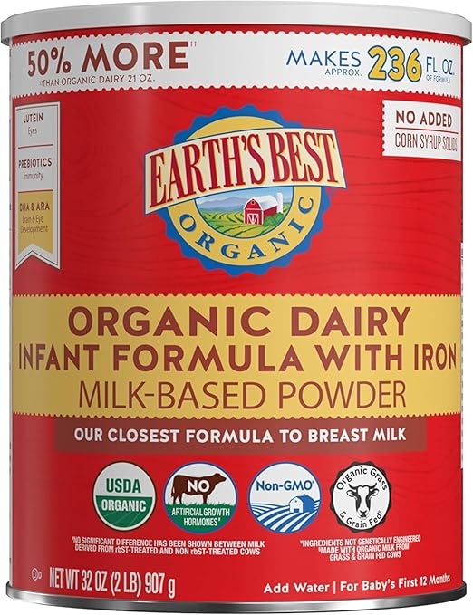 Organic Baby Formula for Babies 0-12 Months, Powdered Dairy Infant Formula