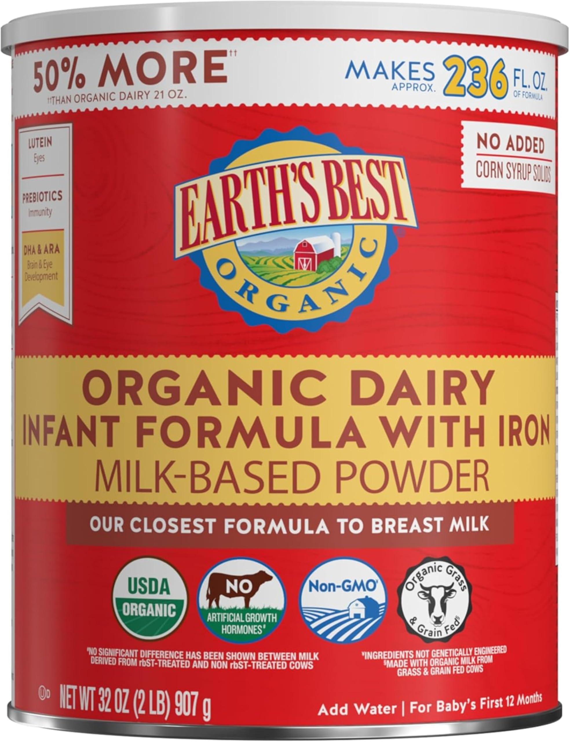 Organic Baby Formula for Babies 0-12 Months, Powdered Dairy Infant Formula