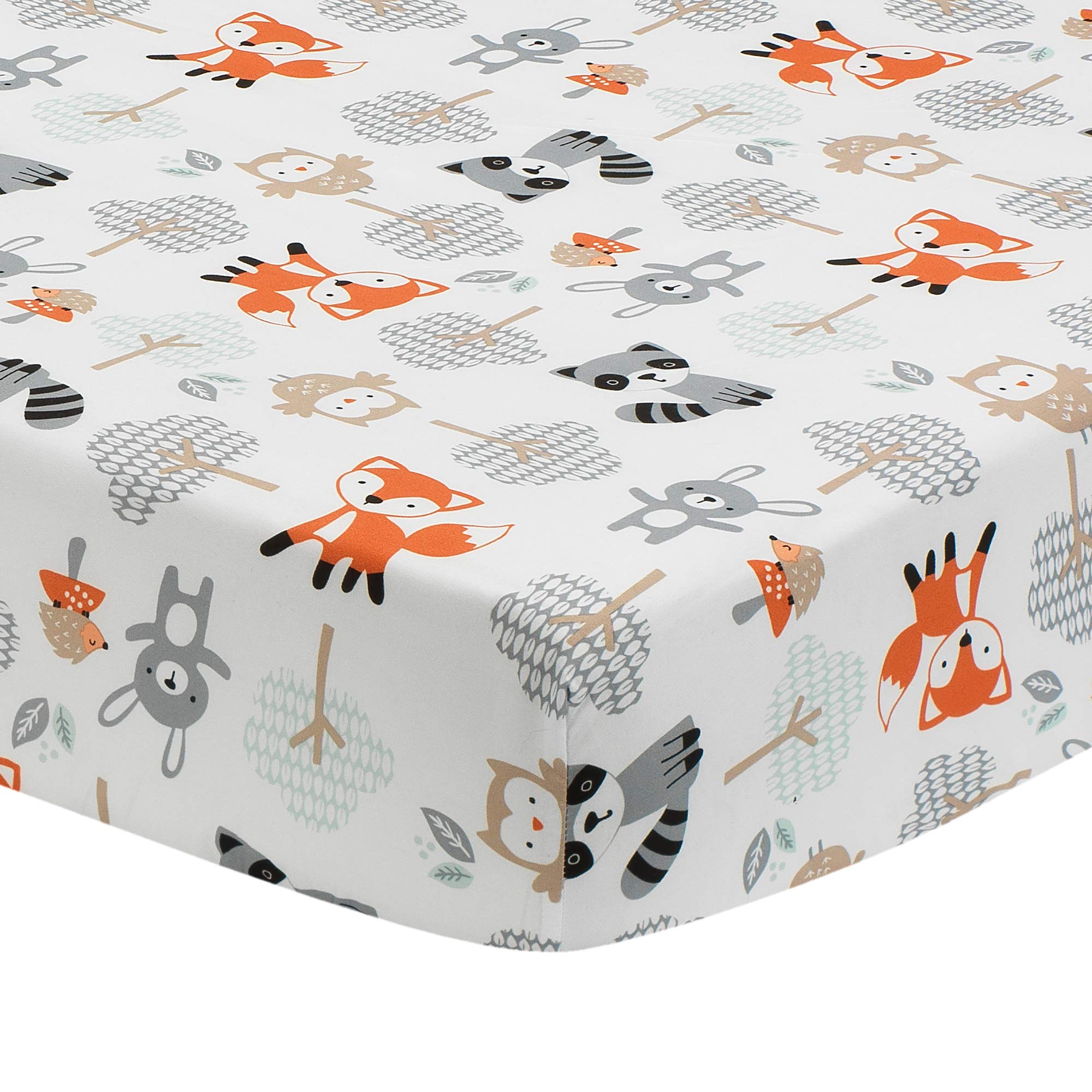Woodland Friends 5-Piece Crib Bedding Set Mint Gray