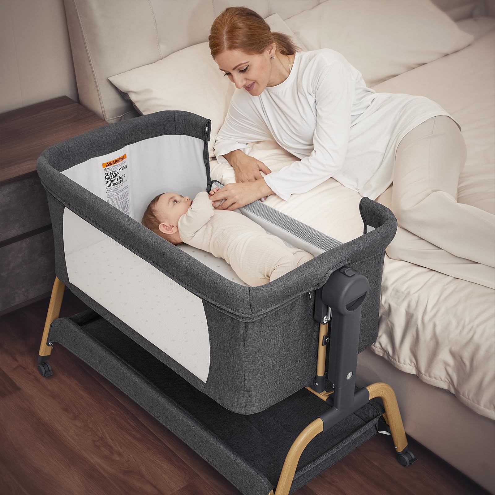 3 in 1 Baby Bassinet, Rocking Bassinets Bedside Sleeper
