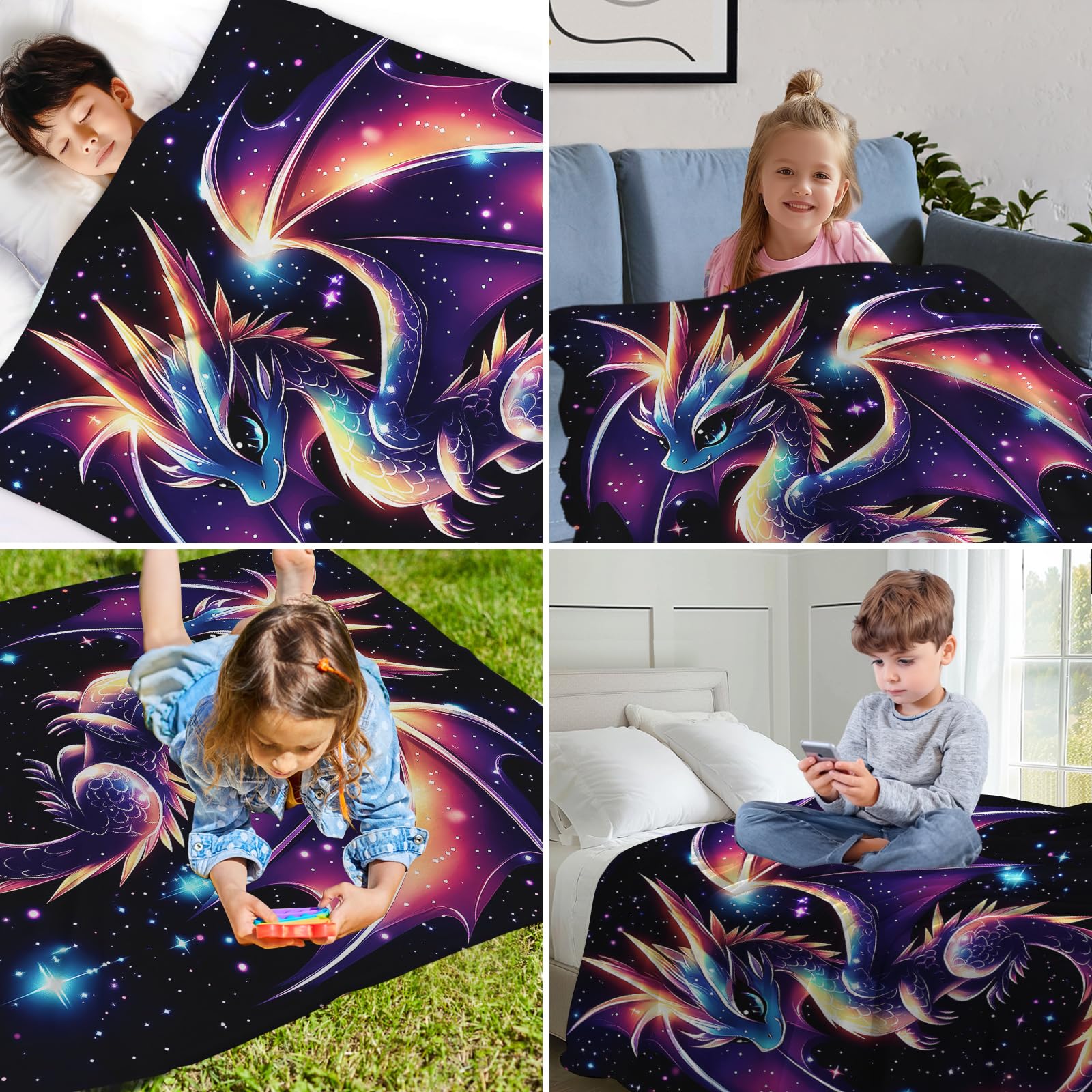Galaxy Dragon Throw Blanket
