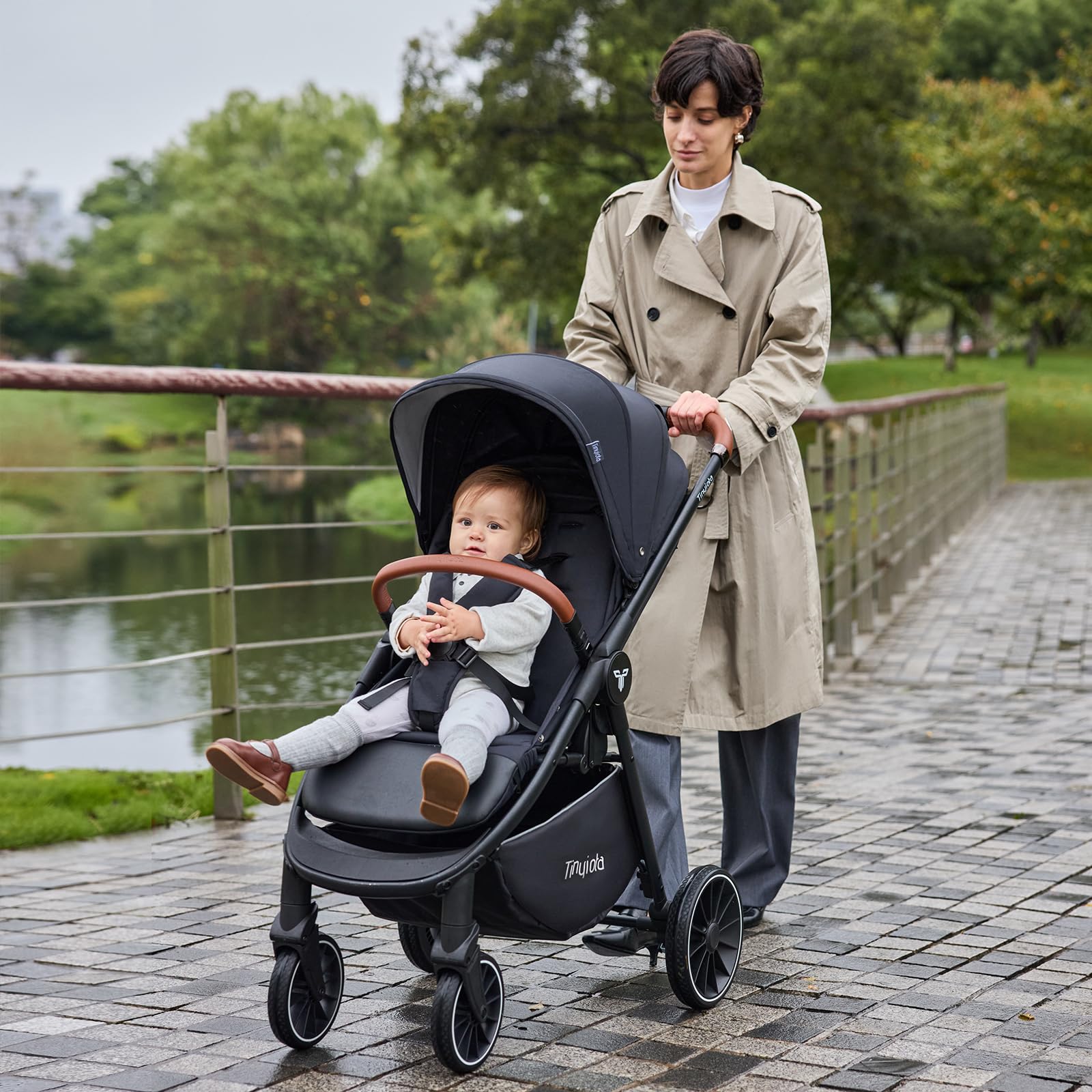 Stroller, Infant Stroller with Large UPF 50+ Canopy,Luxury Pram
