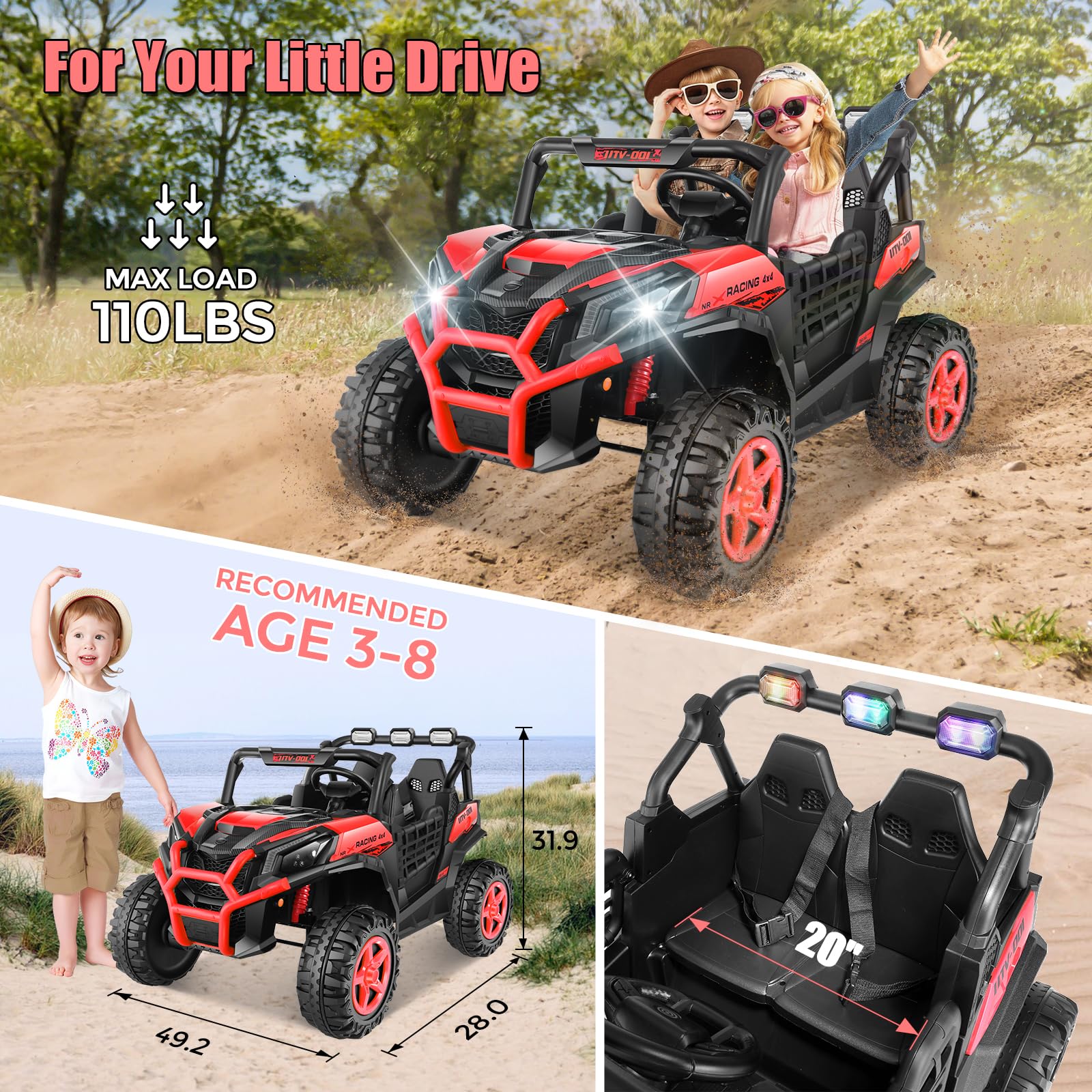24V Kids Ride-On UTV with Remote Control