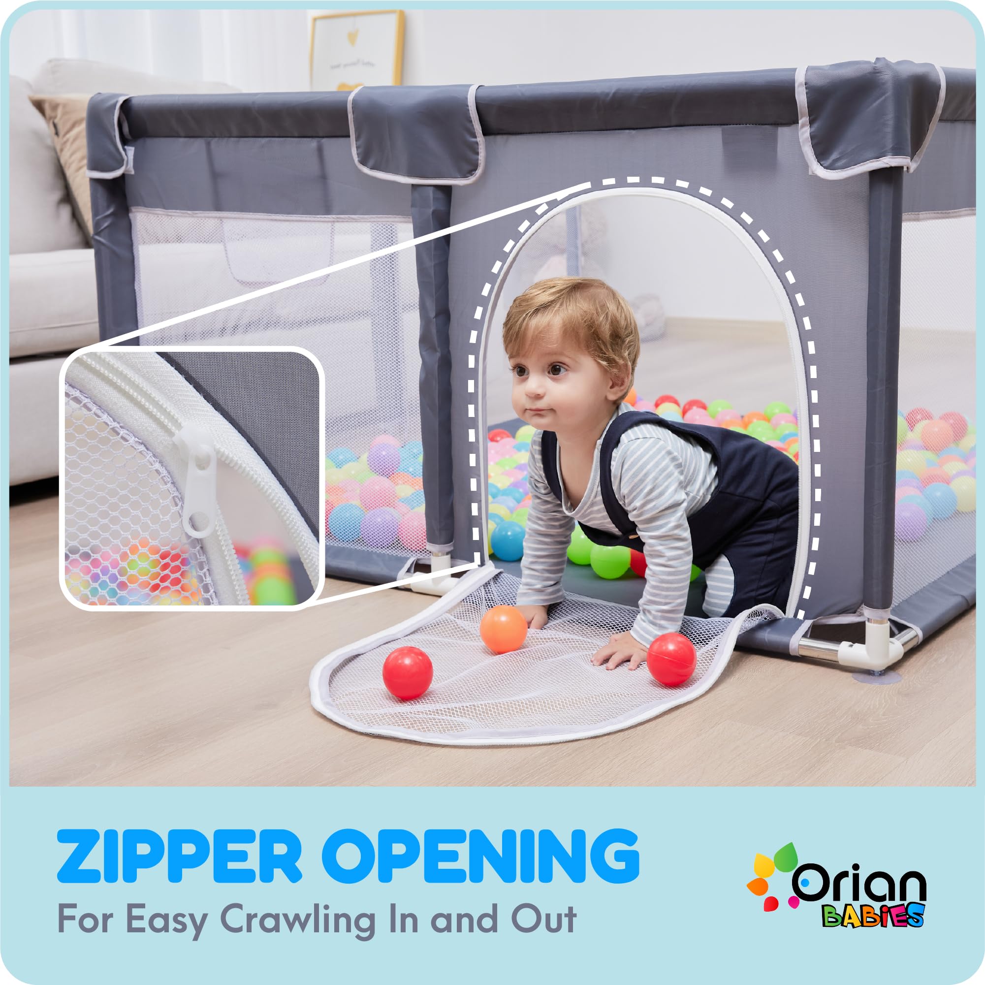 50x50 Large Baby Playpen with Mesh Sides