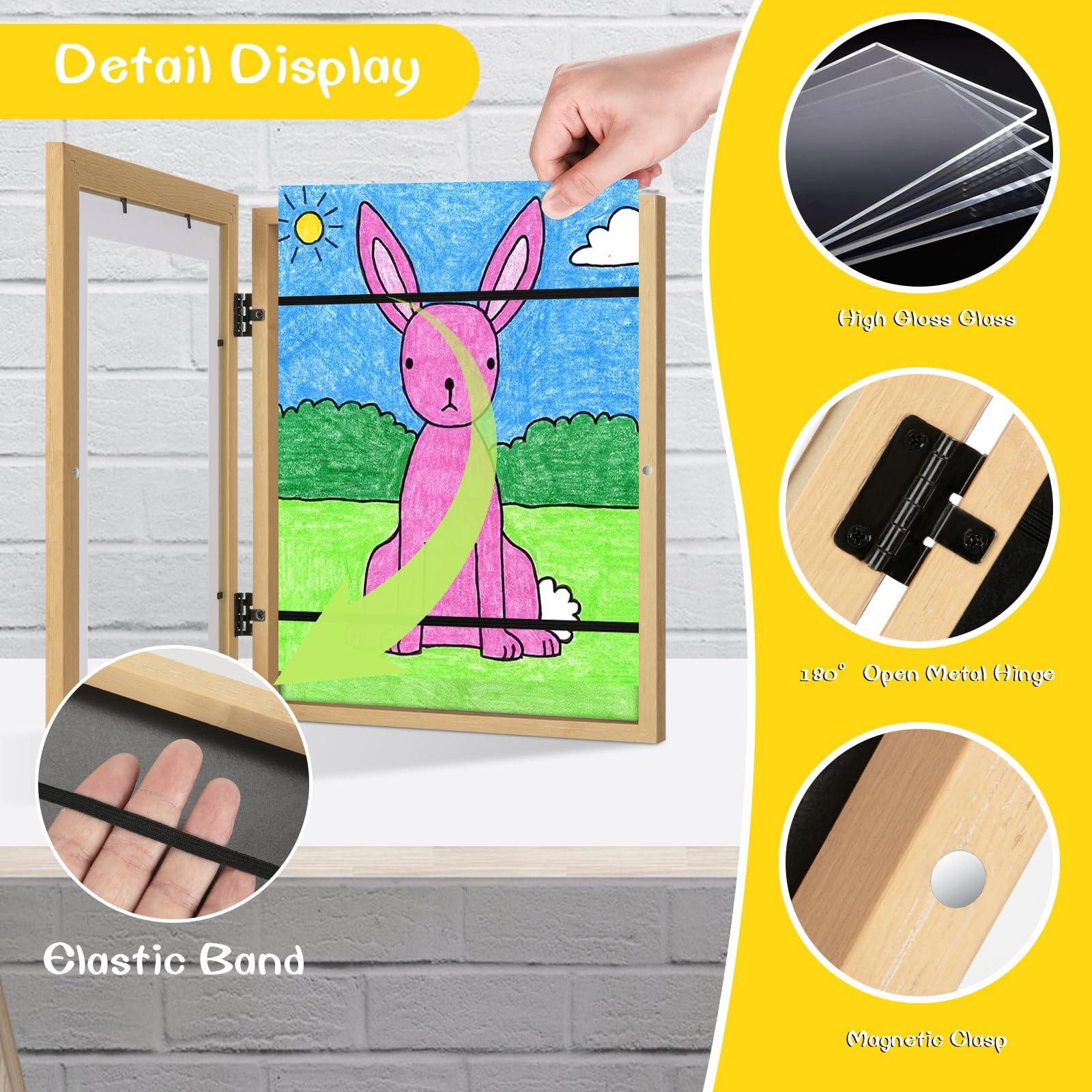Kids Art Display Frame with Front Opening Storage