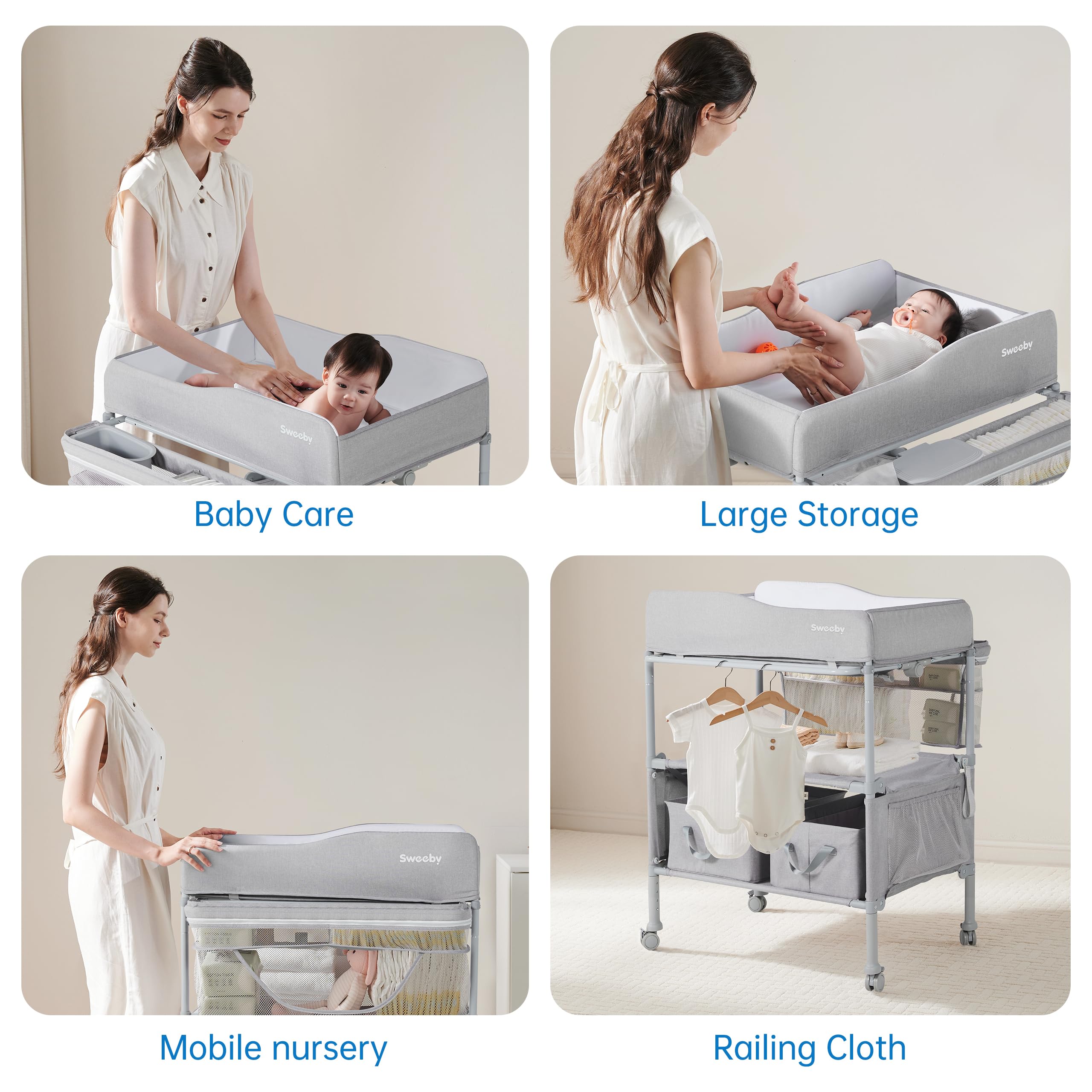 Portable Baby Changing Table with Storage