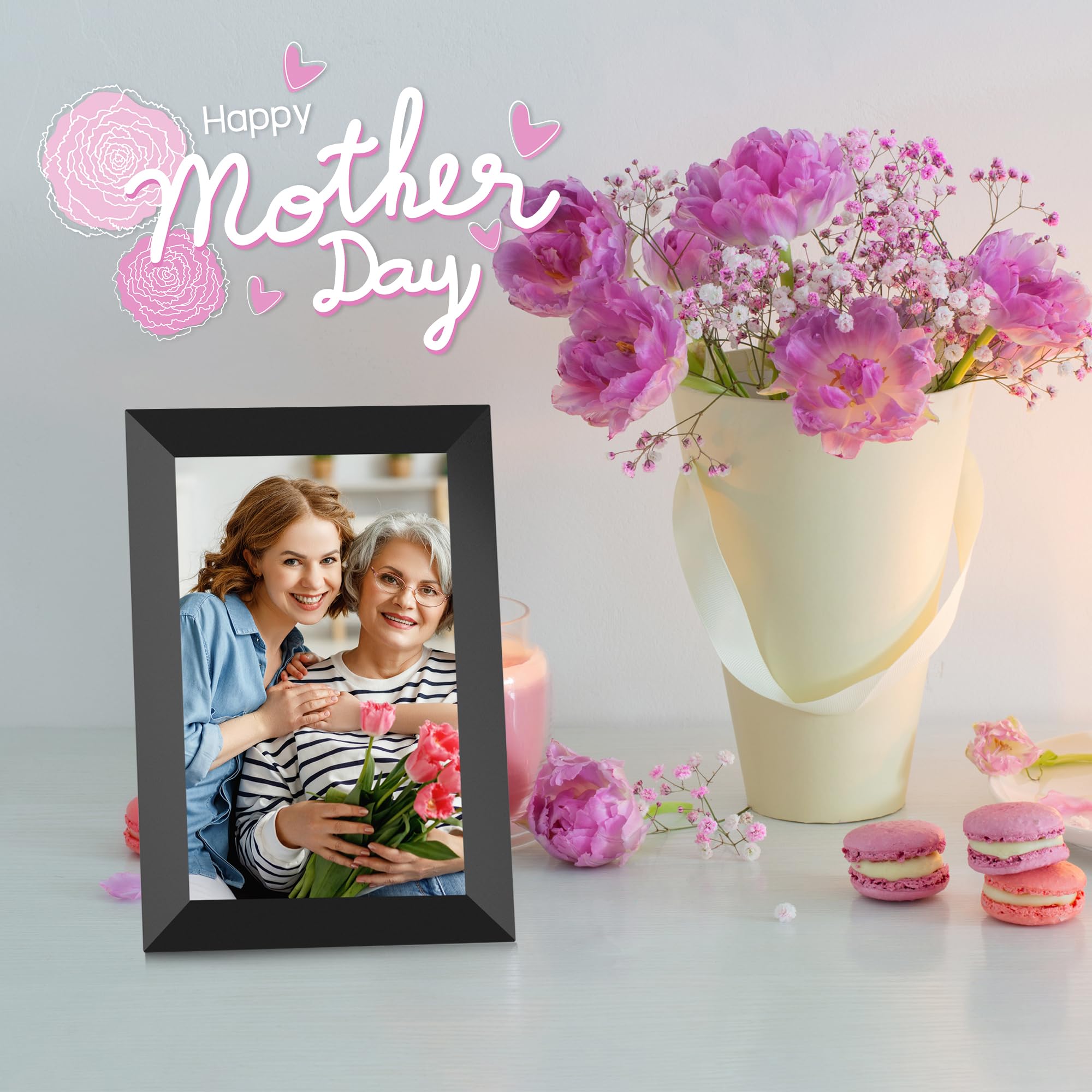 Frameo 10.1 Inch WiFi Digital Picture Frame, 1280x800 HD IPS Touch Screen Photo