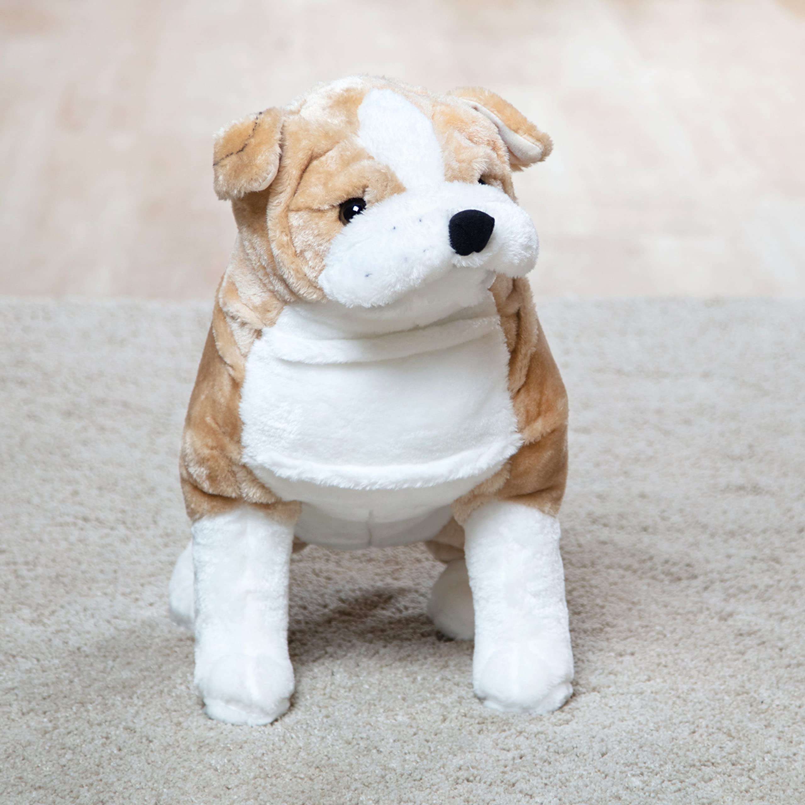 Giant English Bulldog - Lifelike Stuffed Animal (Nearly 2 feet Tall)