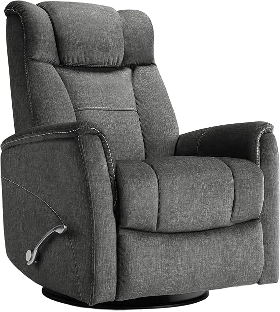 Swivel Rocking Recliner, Manual Comfy Nursery Glider Rocker Chair