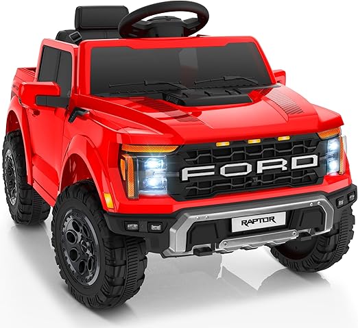 12V Licensed Ford F-150 Raptor Kids Ride on Toy, Ride on Truck with Parent Remote Control