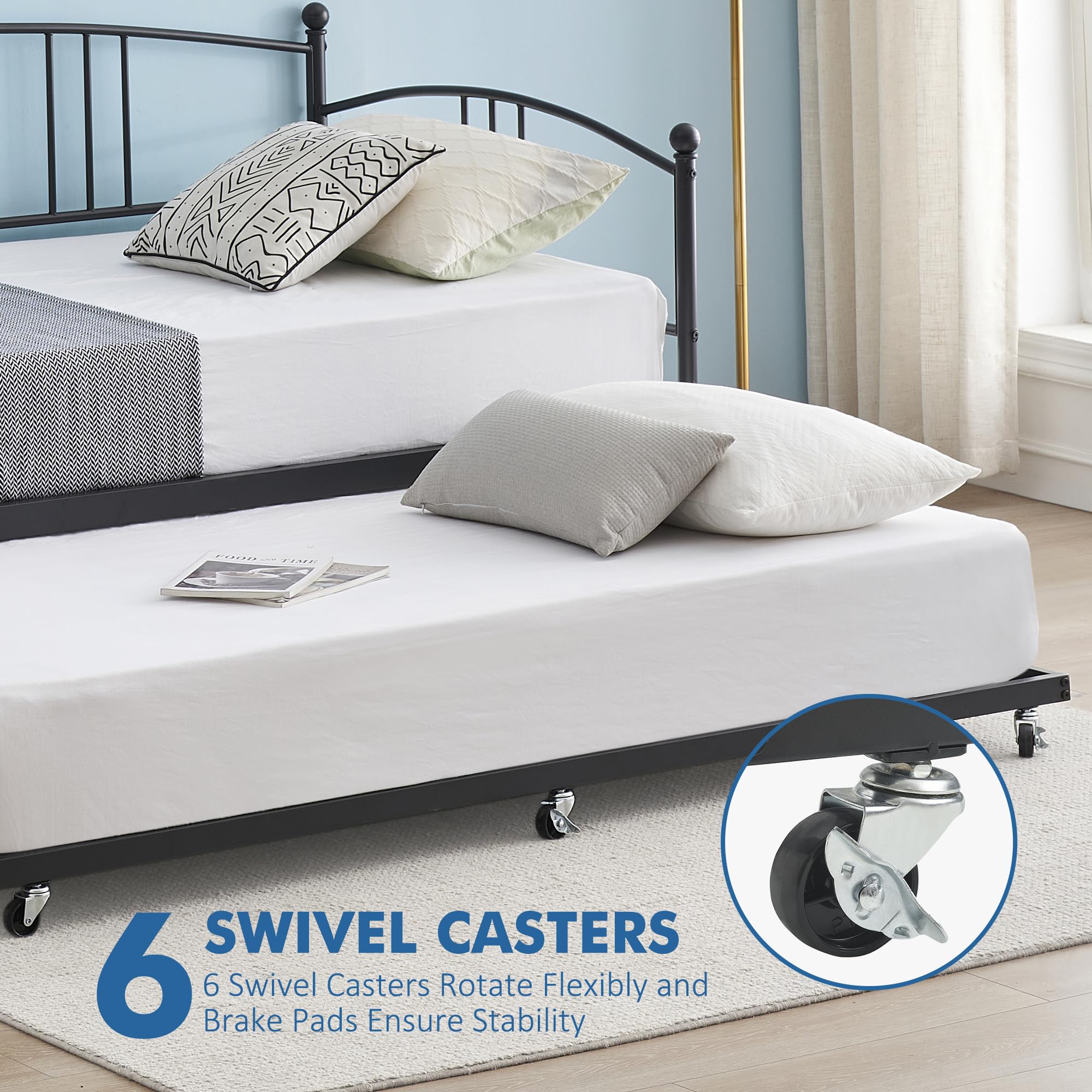 Metal Twin Daybed with Trundle