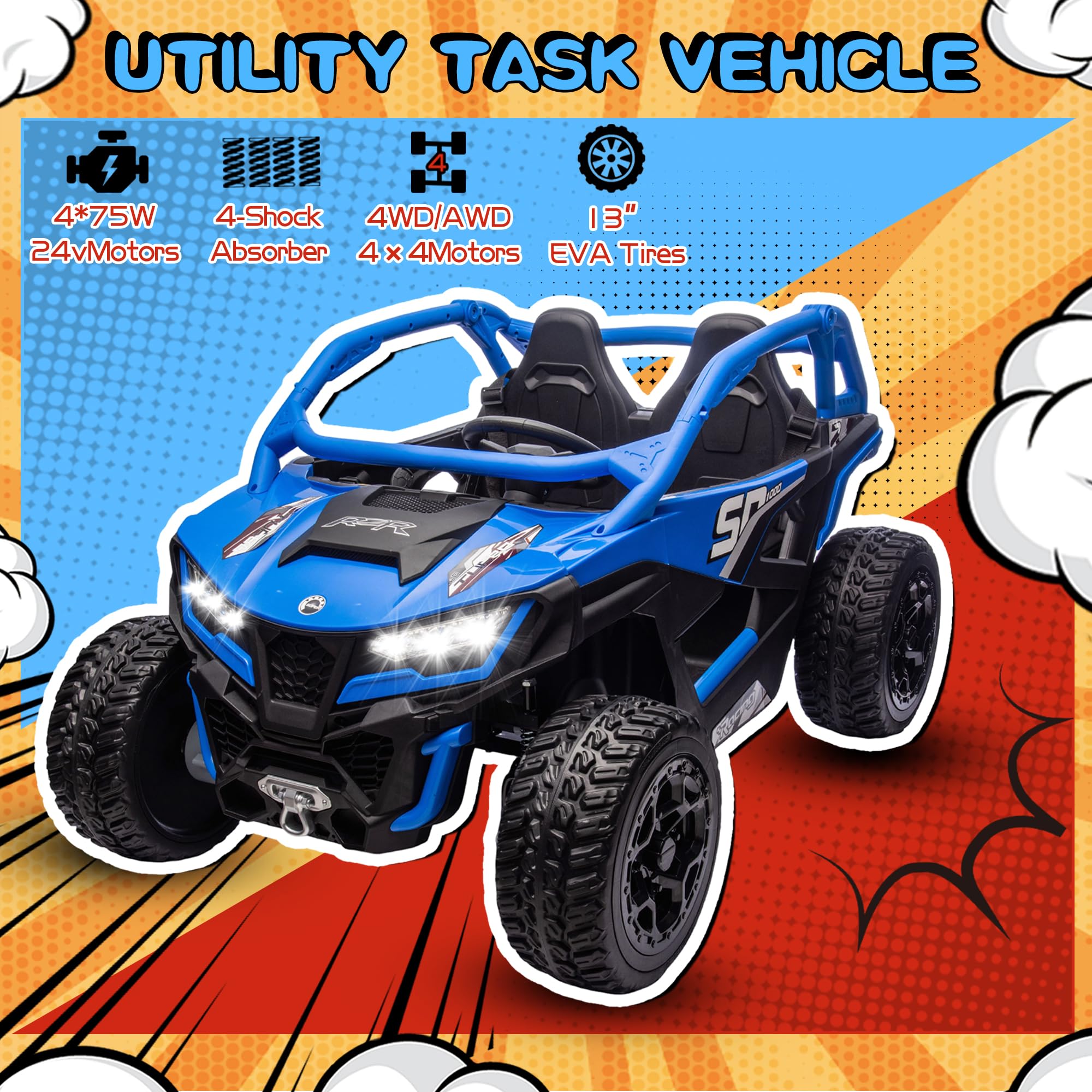24V Dual Motor Ride-On Car for Kids