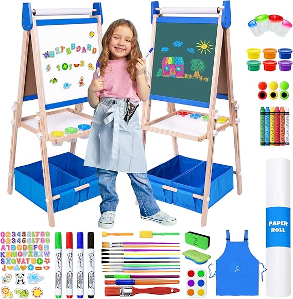 Easel for Kids Easel for Toddlers,Adjustable Standing Double Sided Toddler