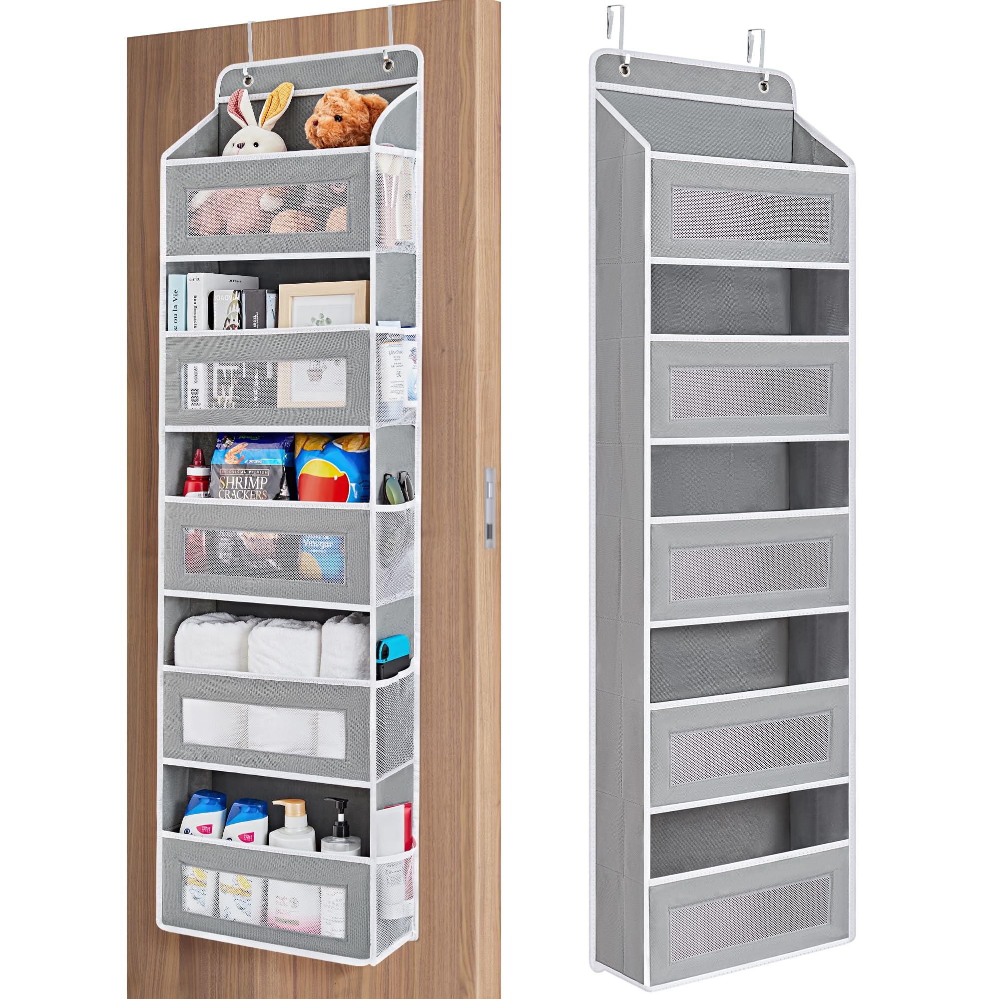 Over The Door Organizer Storage, 5 Shelf Hanging Door Organizer with 5 Large